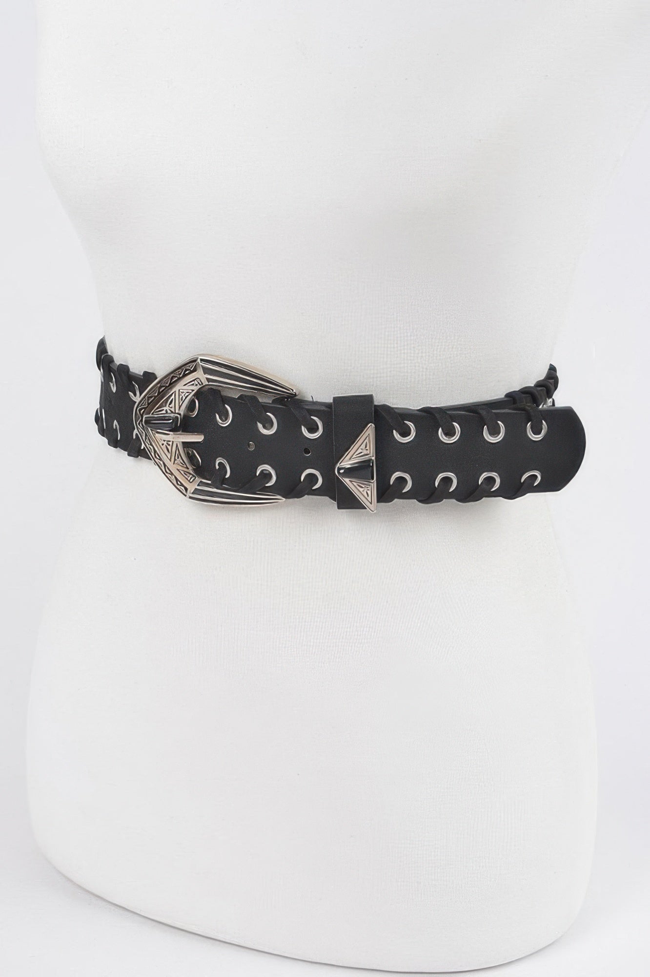 Scalloped Metal Eyelet Stretch Belt Secondary image