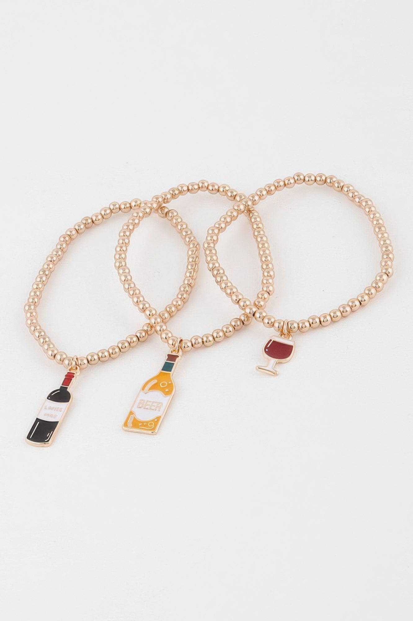 Multicolor Beaded Bracelet with Drink-Themed Charms Secondary image