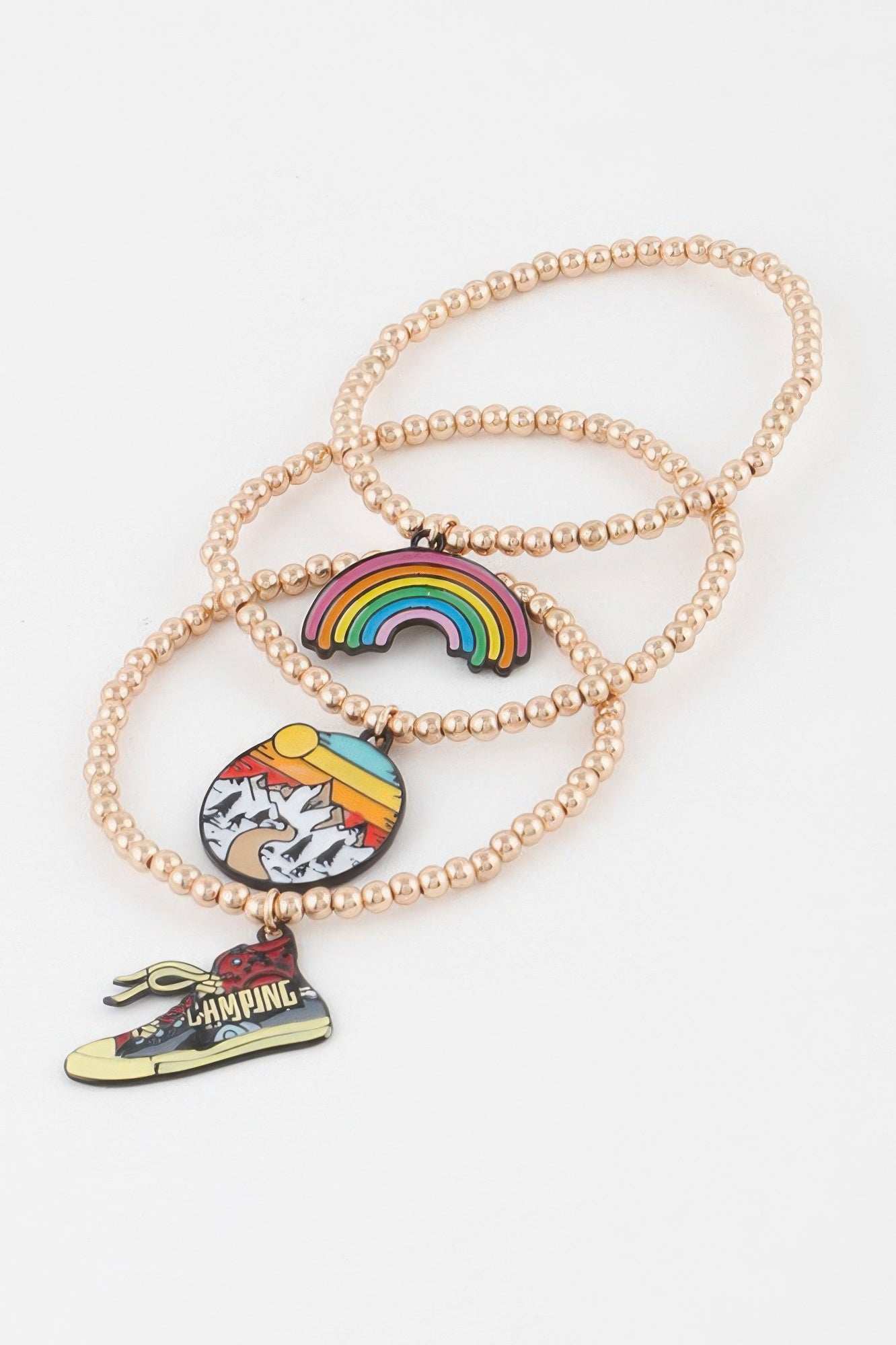 Multicolor Beaded Travel Charm Bracelet Secondary image