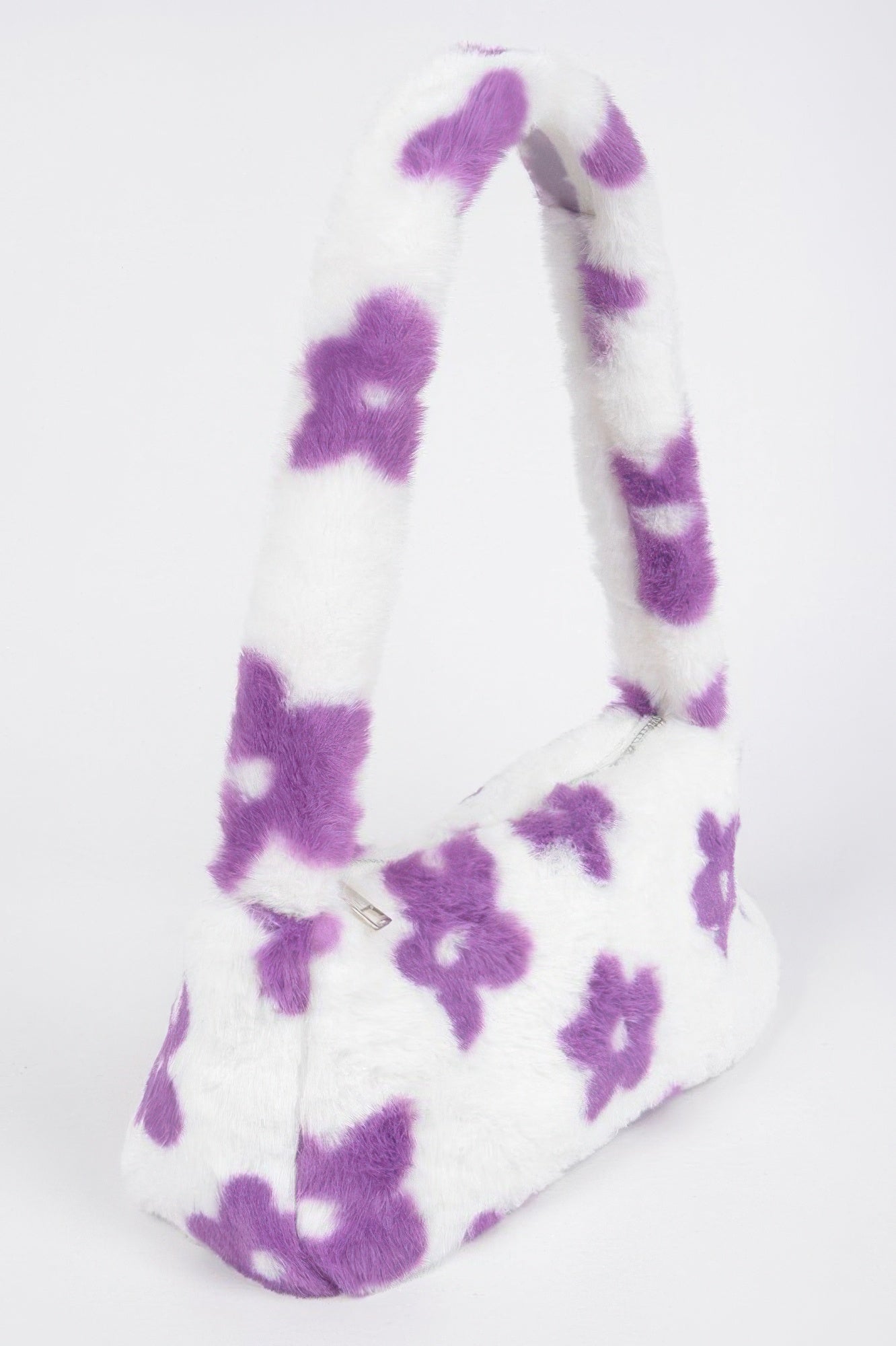 Floral Print Faux Wool Shoulder Bag Secondary image