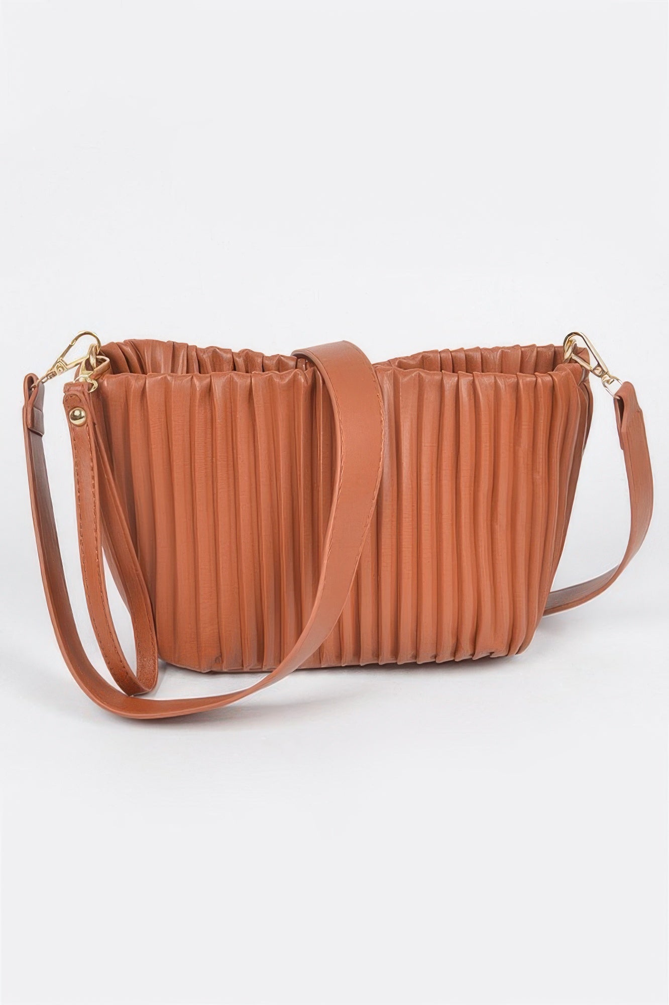 Pleated Faux Leather Shoulder Bag Secondary image