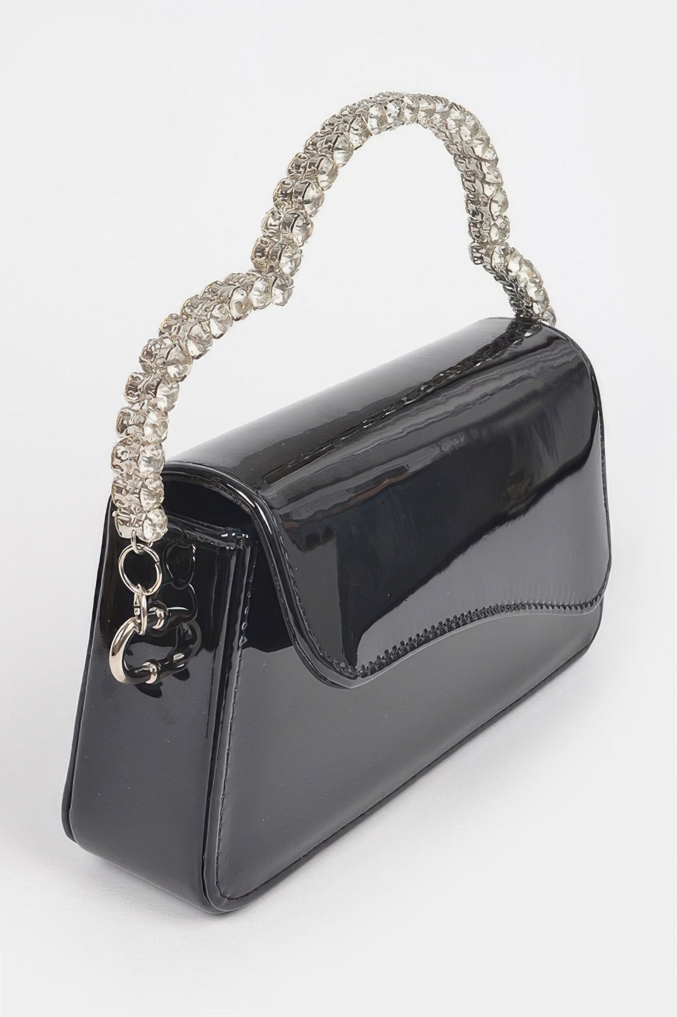 Structured Rhinestone Handle Chain Bag Secondary image