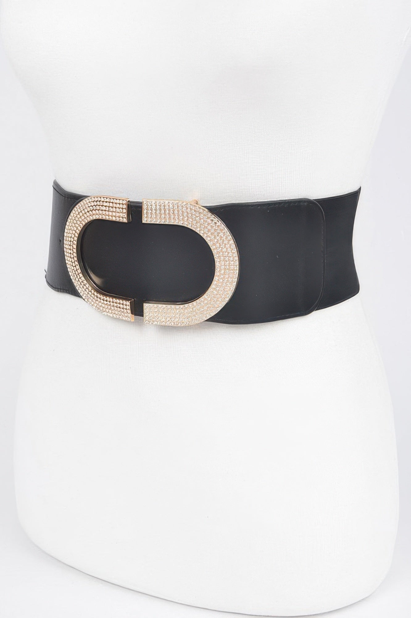 Wide Stretch Belt With Rhinestone Buckle Secondary image