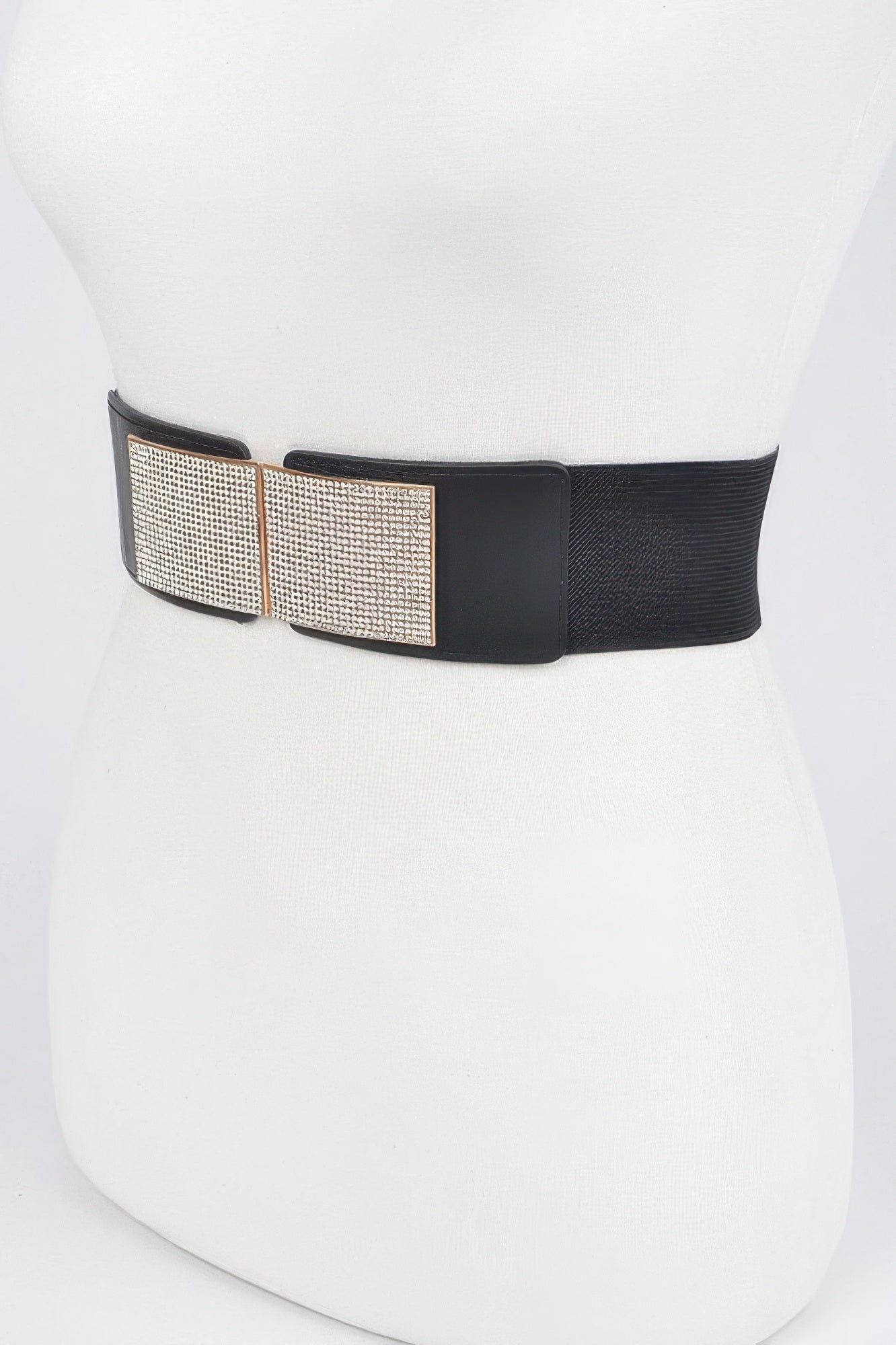 Rhinestone Buckle Stretch Waist Belt Secondary image