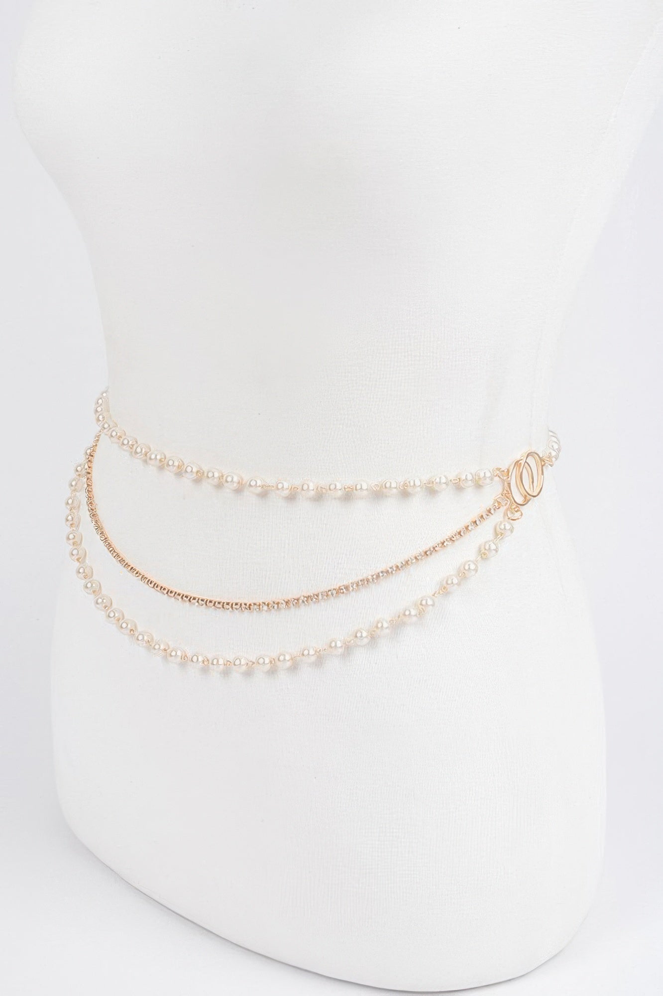 Layered Gold Chain Belt with Pearl Accents Secondary image