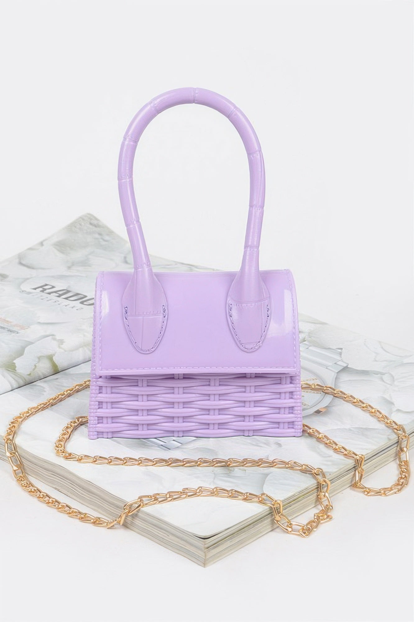 Woven Structured Top Handle Clutch Secondary image