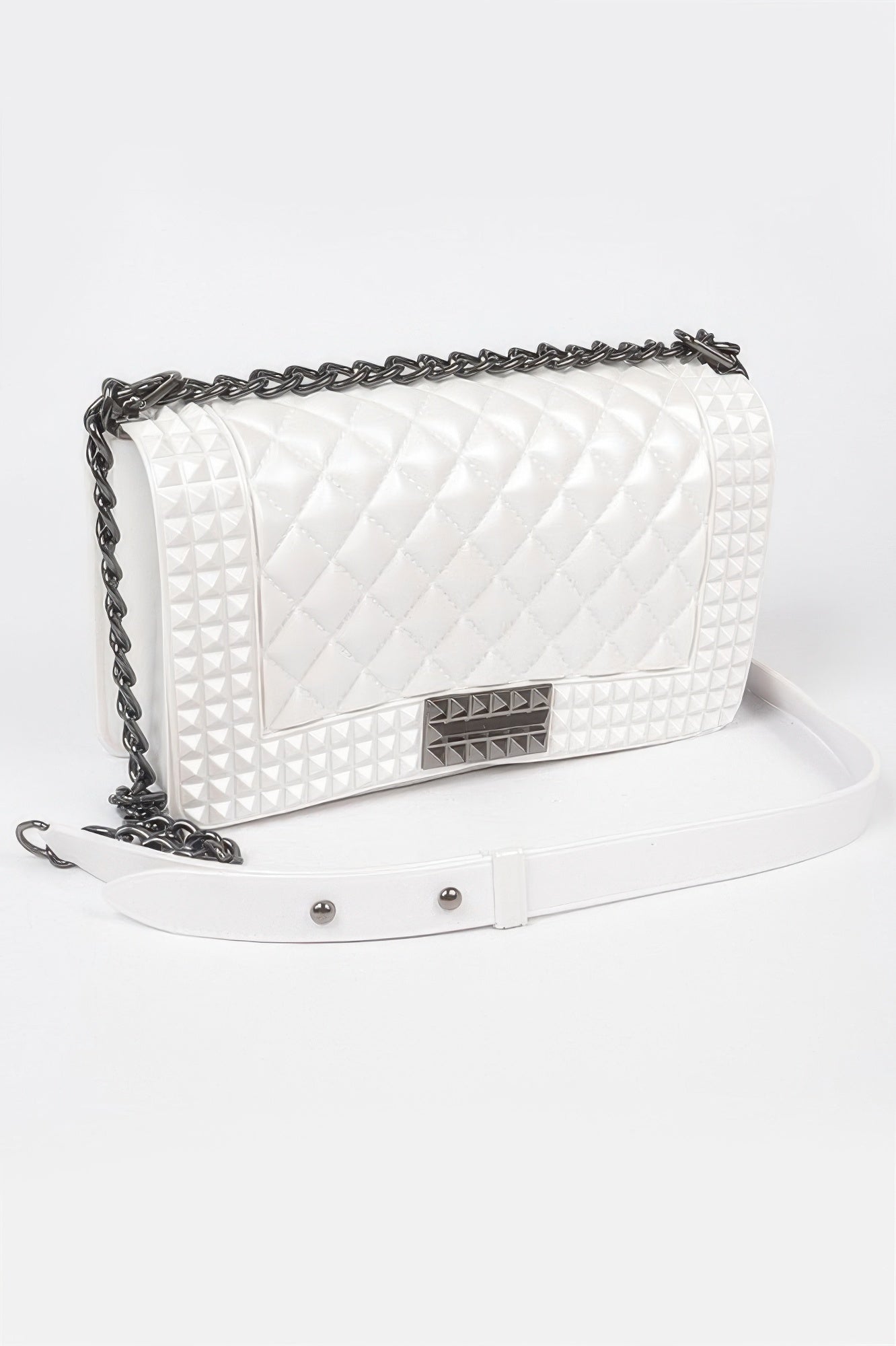 Nude Quilted Embossed Jelly Shoulder Bag Secondary image