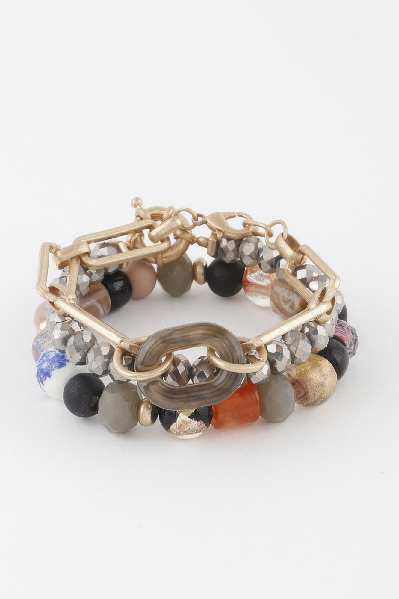 Layered Bead and Chain Bracelet Secondary image