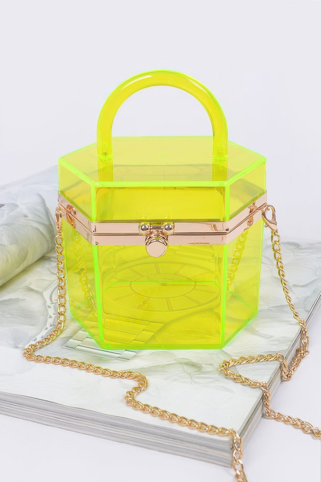 Structured Plastic Mini Clutch With Top Handle Secondary image