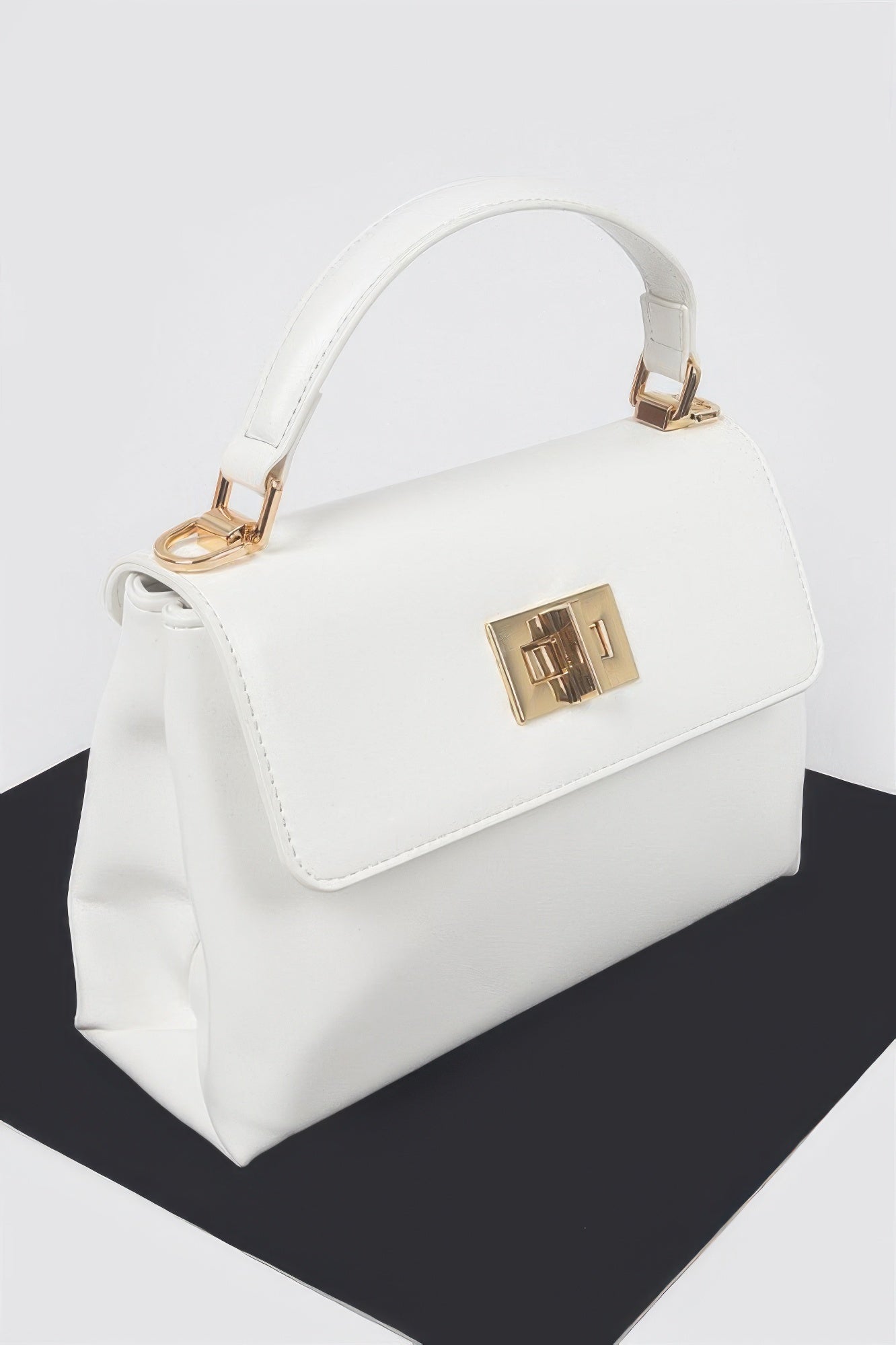 Structured Faux Leather Flap Shoulder Bag Secondary image
