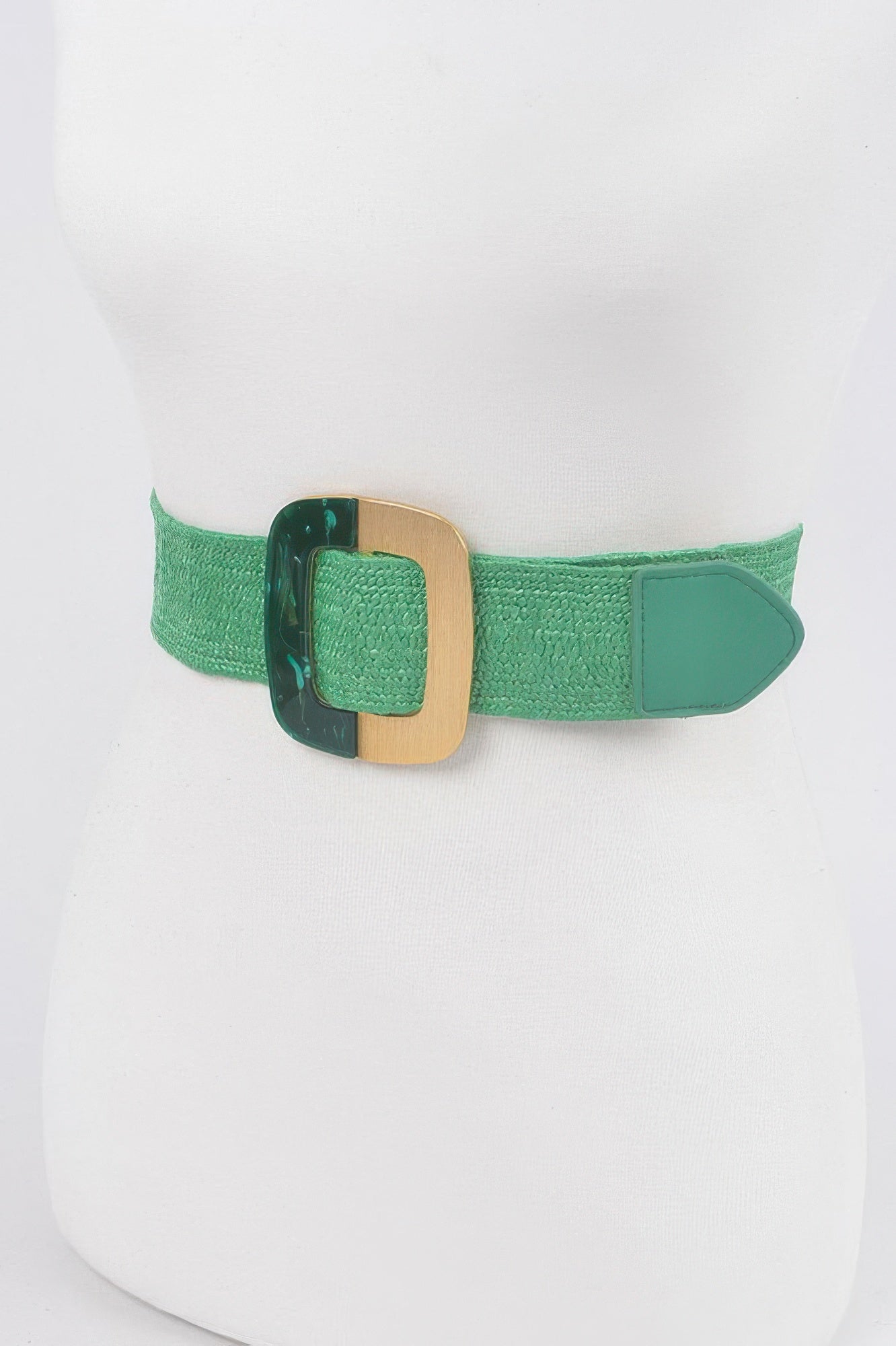 Stretch Belt with Two-Tone Square Buckle Secondary image