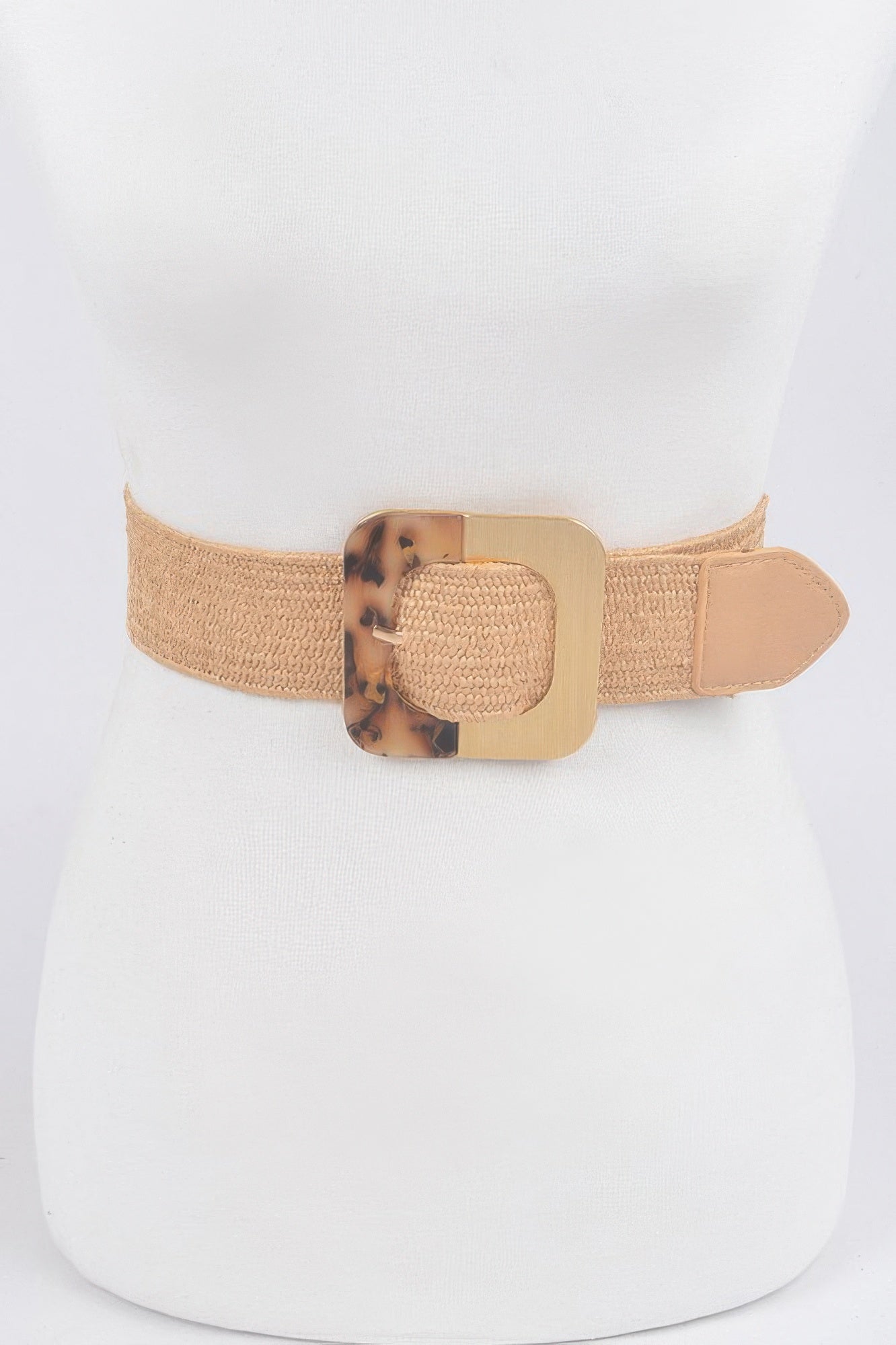 Brown Stretch Belt with Square Buckle Secondary image