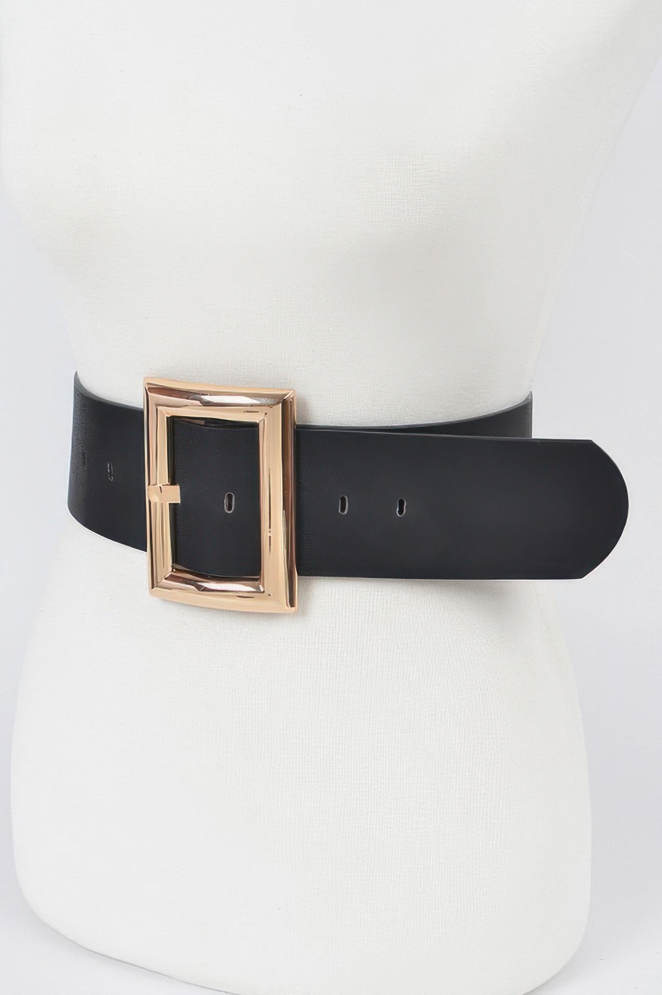 Black Belt with Gold Rectangle Buckle Secondary image