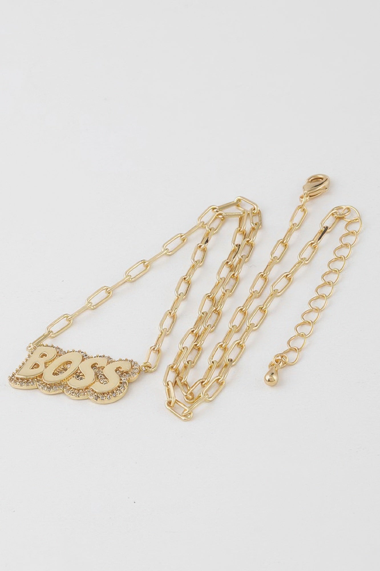 Gold Jeweled Boss Pendant Chain Necklace Secondary image