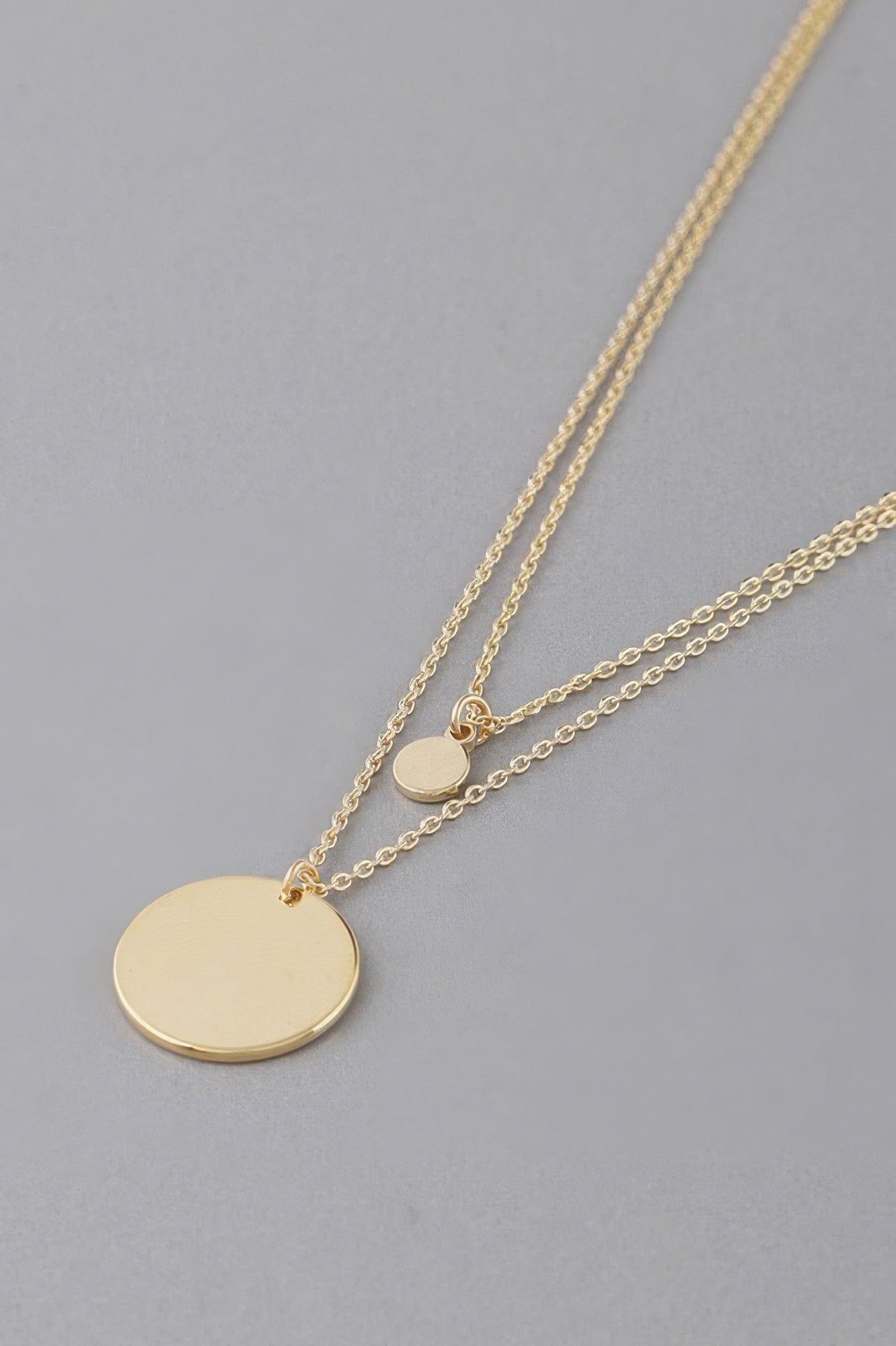 Gold Double Pendant Layered Necklace Secondary image