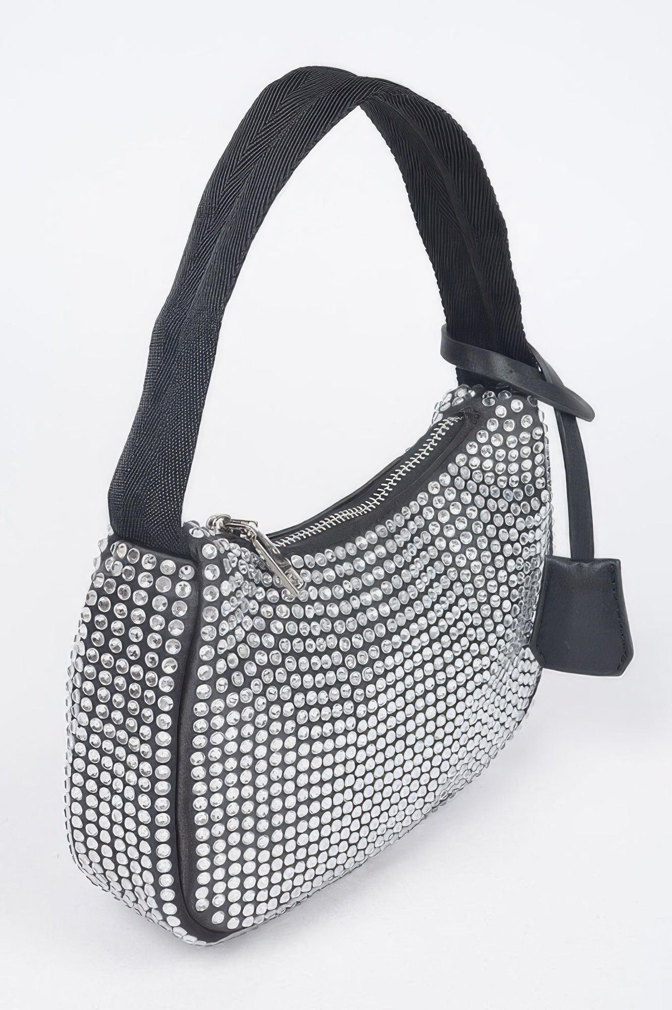 Black Rhinestone Embellished Shoulder Bag Secondary image