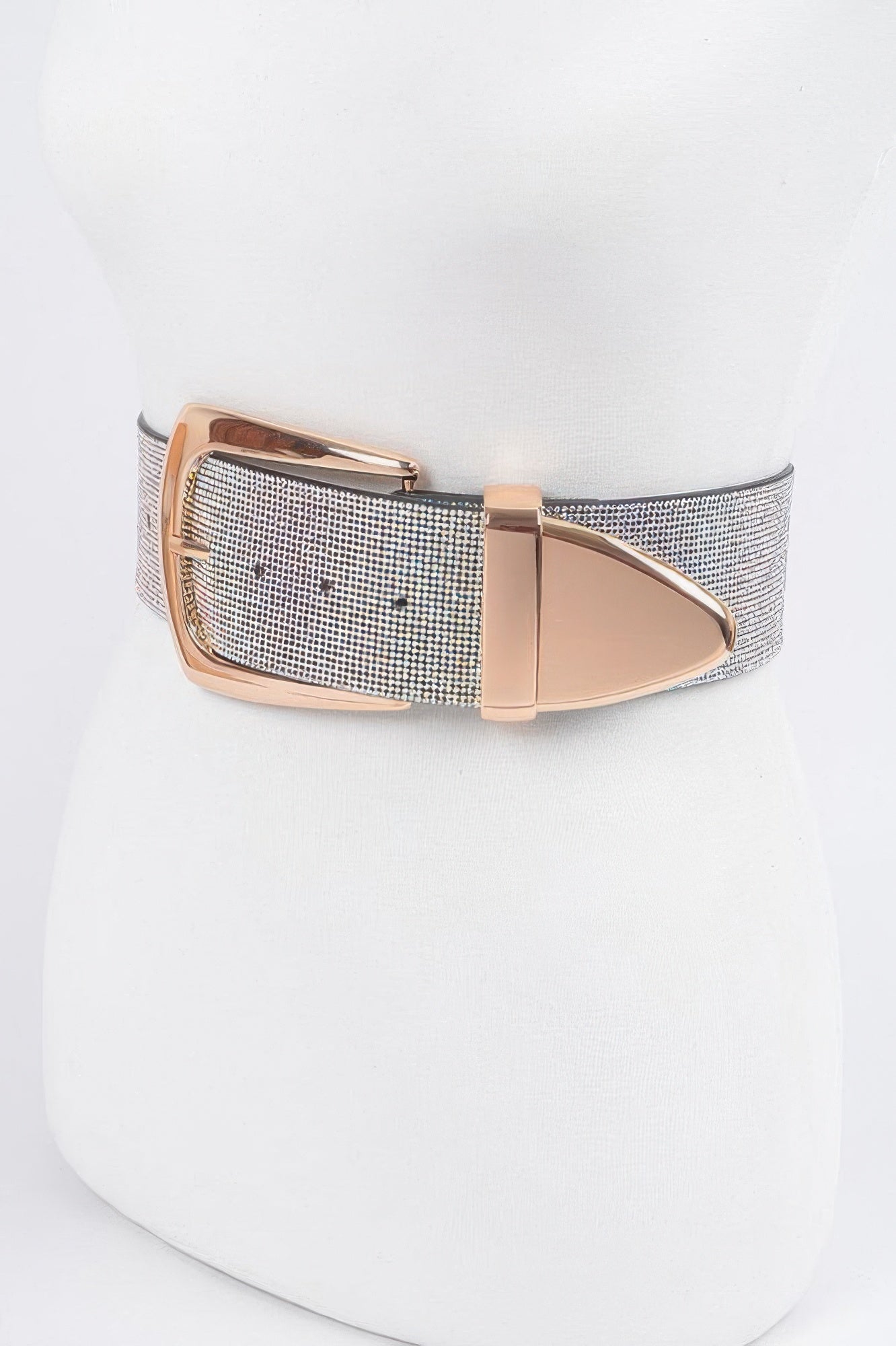 Wide Mixed-Metal Rhinestone Statement Belt Secondary image