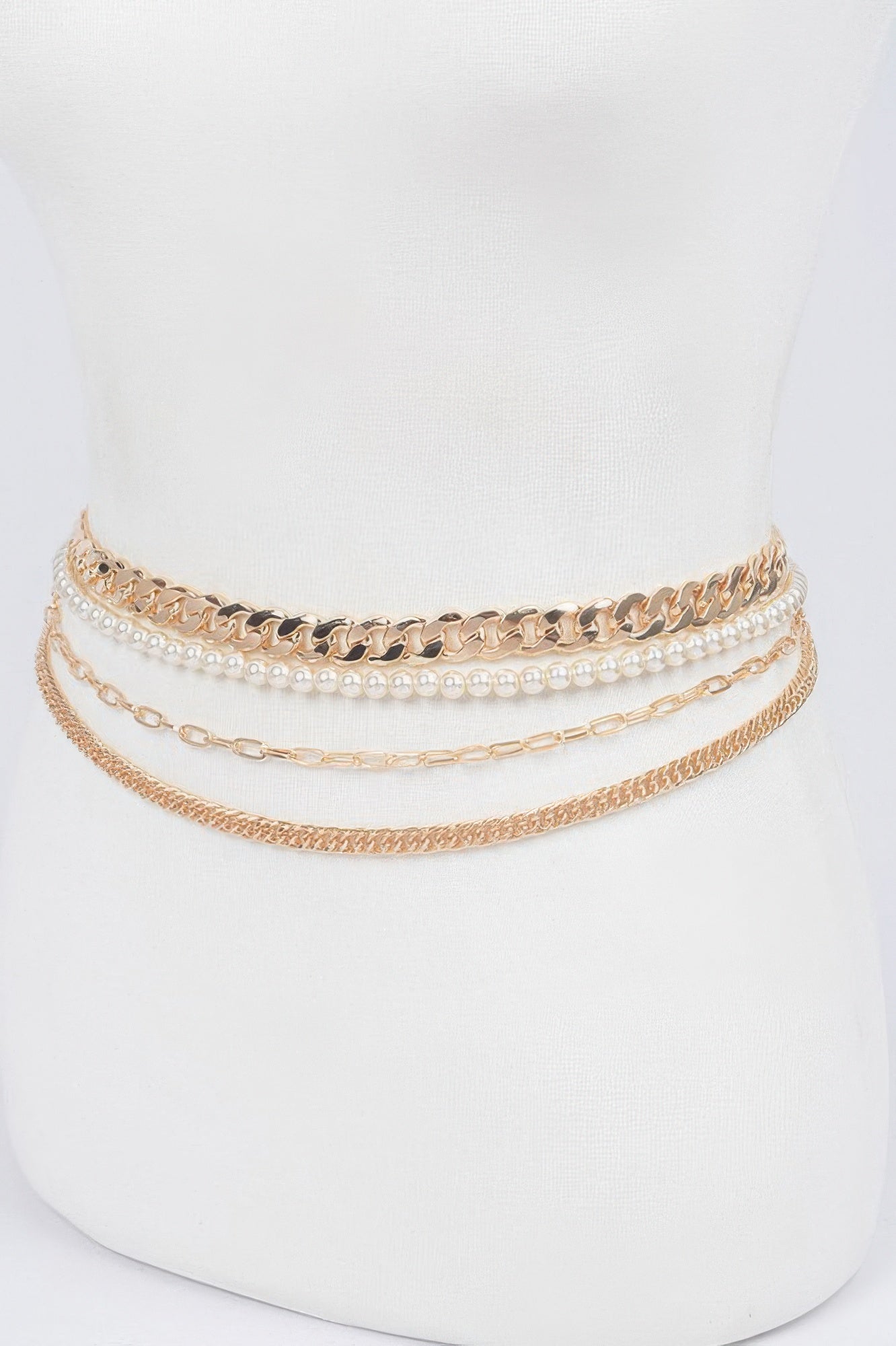 Gold Layered Chain and Beaded Waist Belt Secondary image