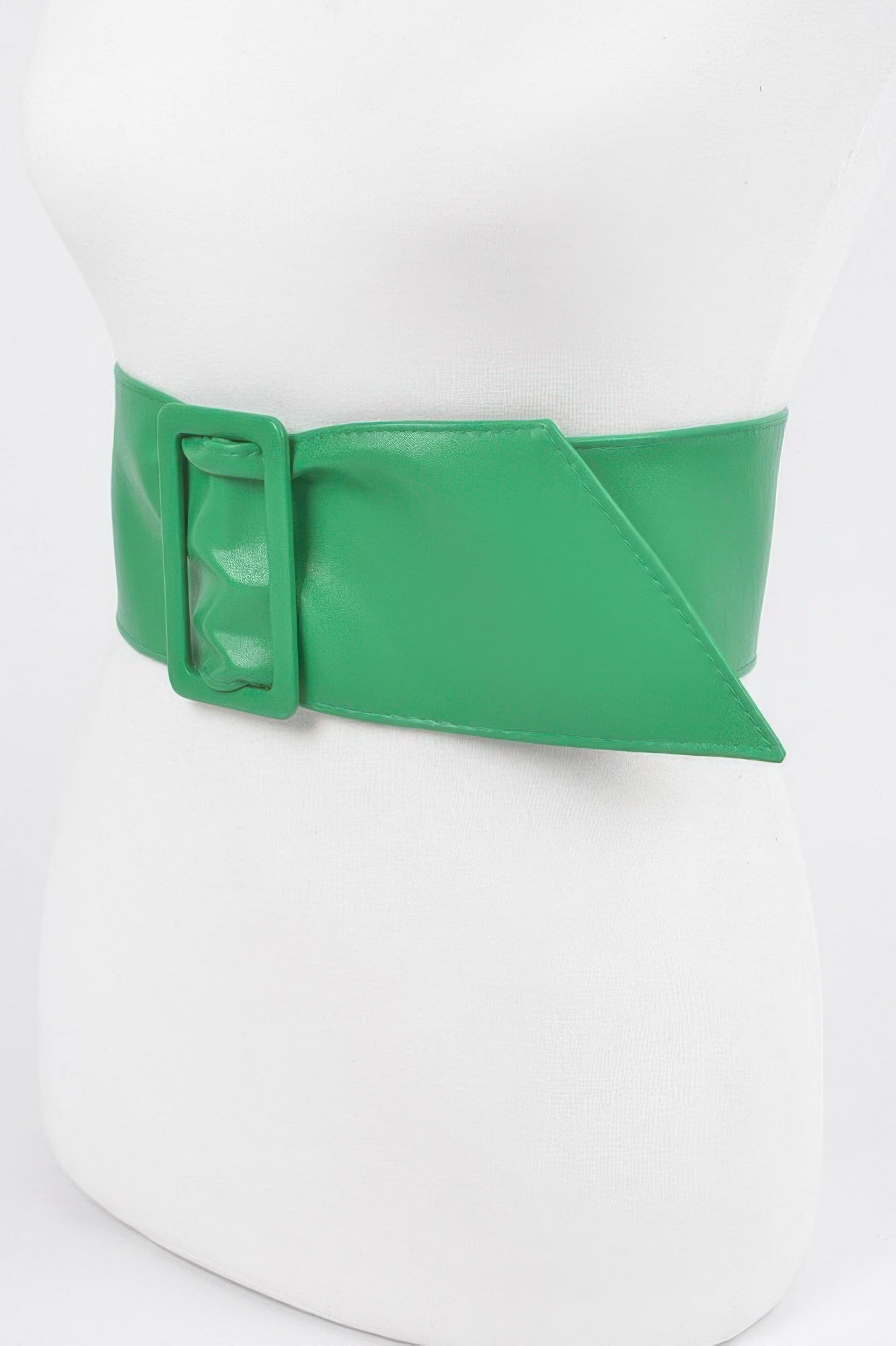 Wide Faux Leather Waist Belt with Buckle Secondary image