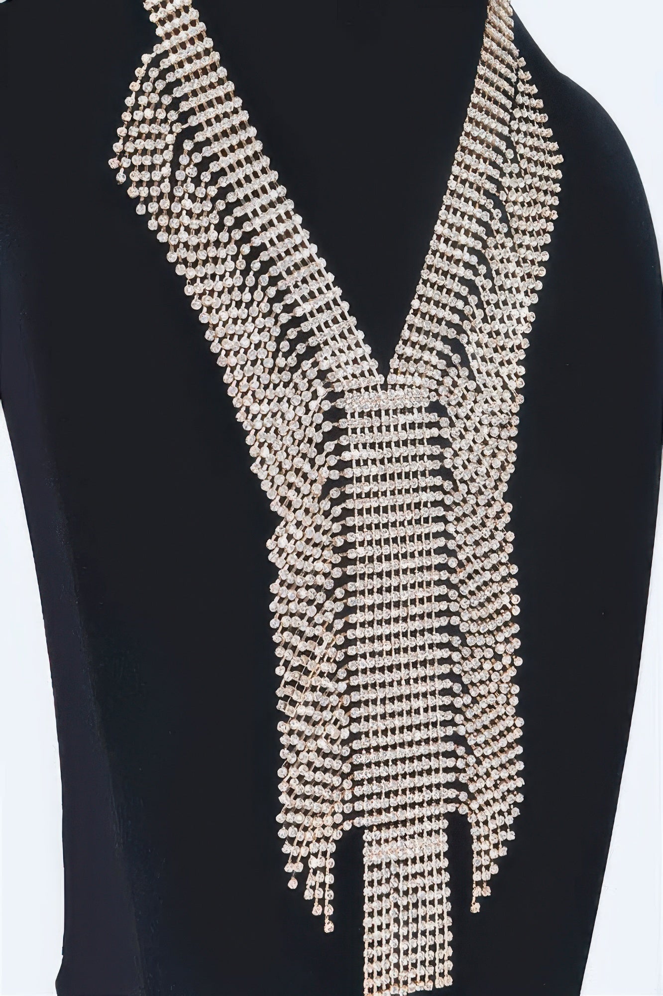 V-Shaped Rhinestone Bib Necklace Secondary image
