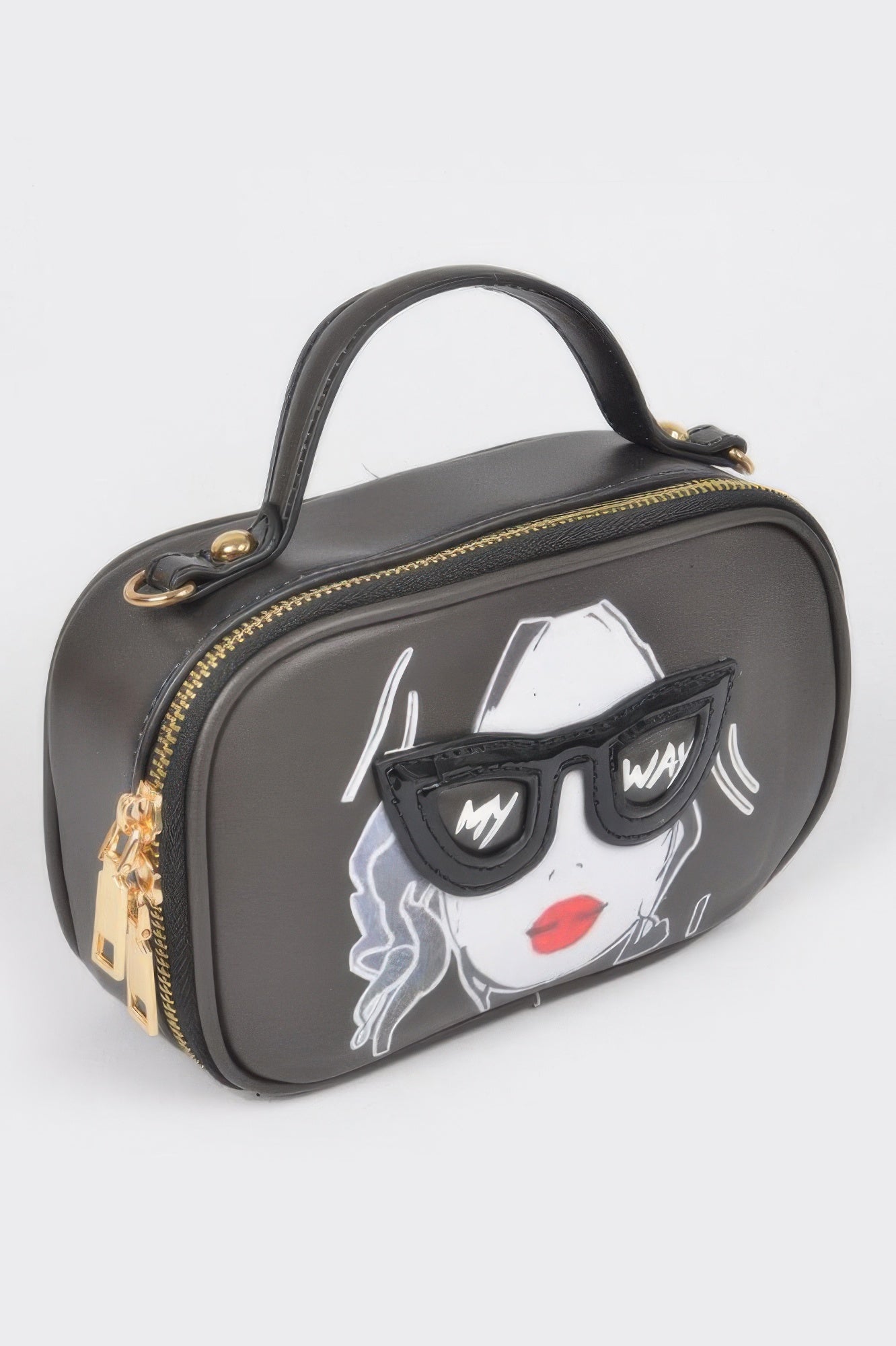 Illustrated Structured Top Handle Crossbody Bag Secondary image