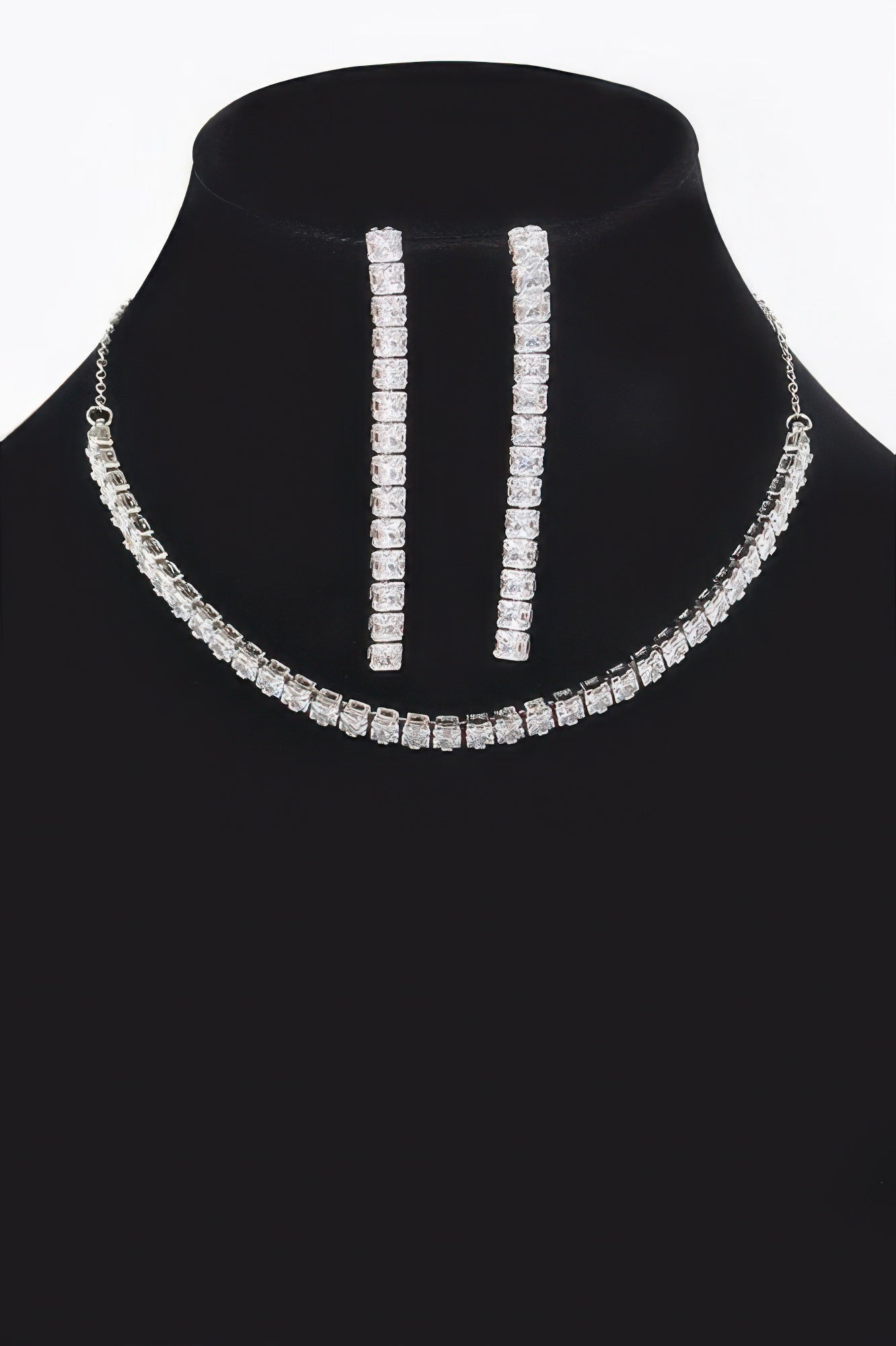 Rhinestone Choker and Drop Earring Set Secondary image