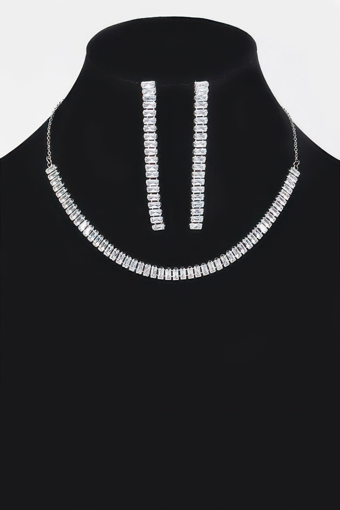 Rhinestone Choker and Matching Earring Set Secondary image