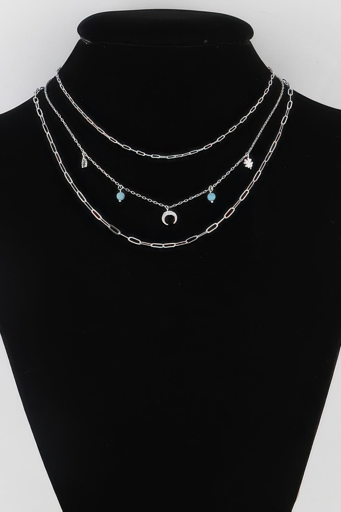 Gold-Tone Turquoise Charm Link Necklace Secondary image