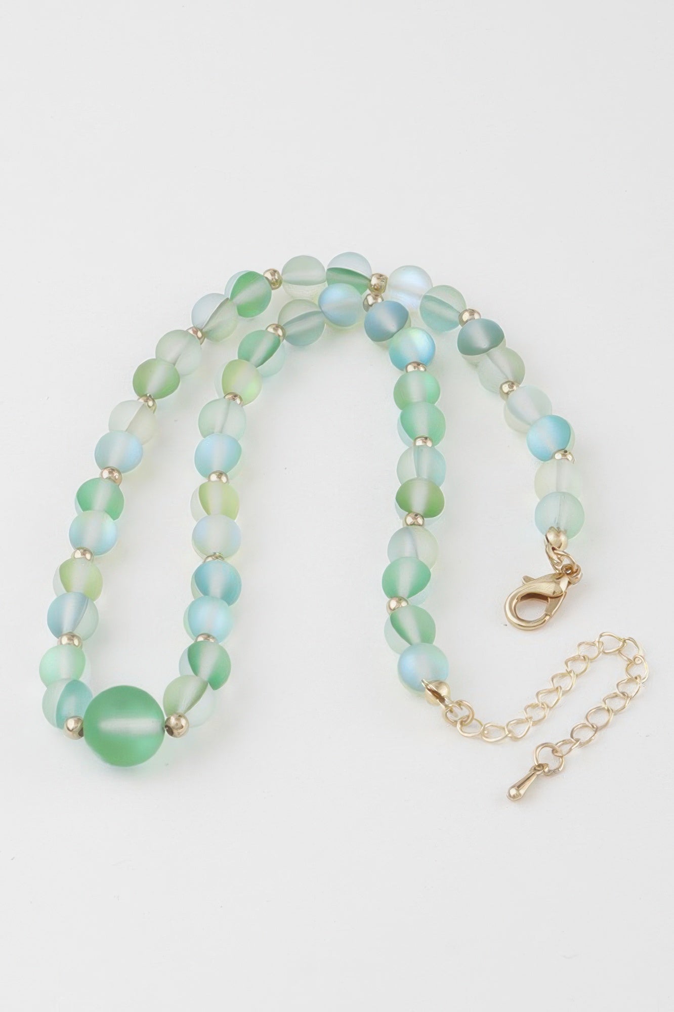 Translucent Beaded Necklace with Gold Accents Secondary image
