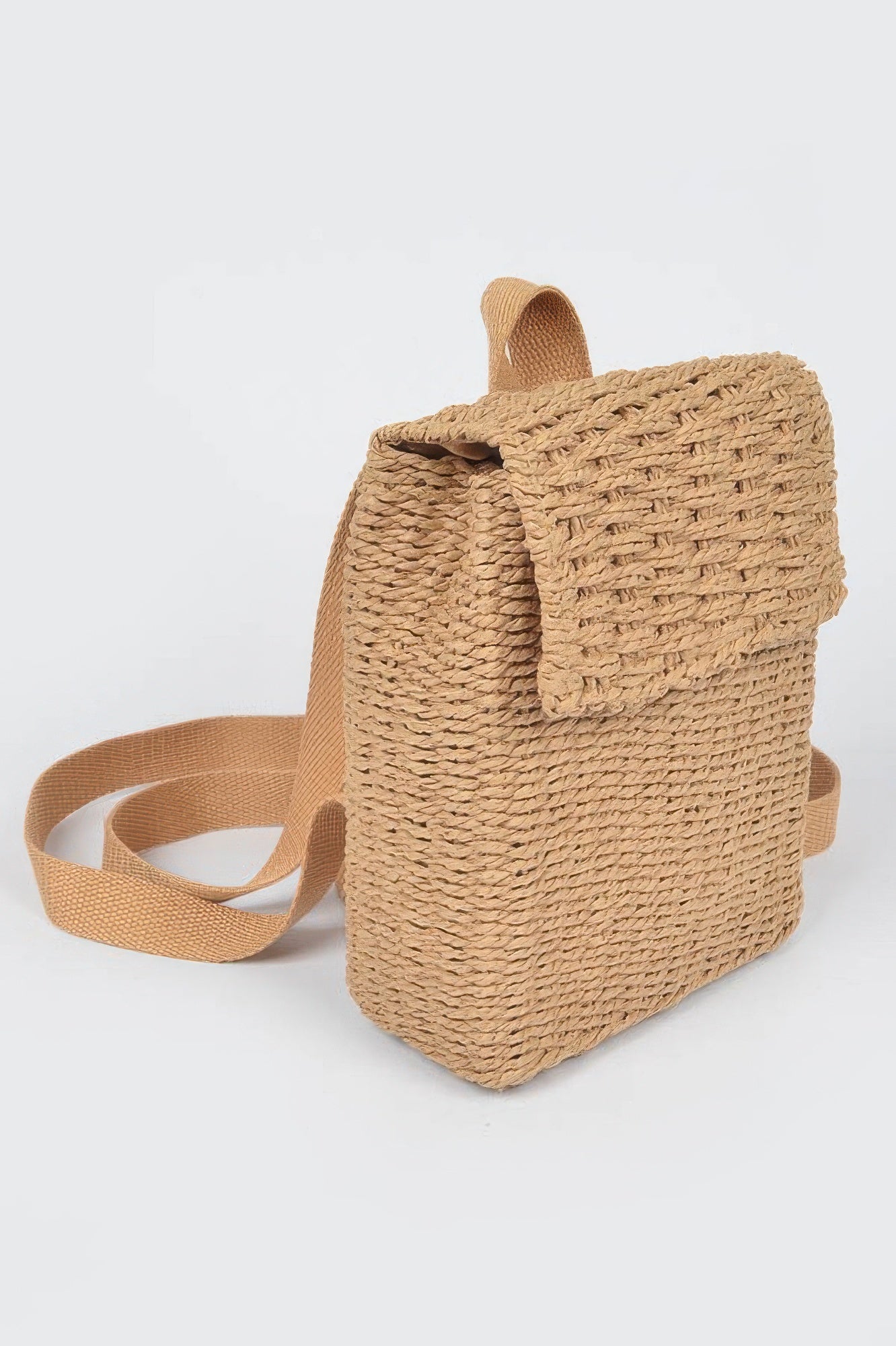 Khaki Woven Cotton Mini Backpack Secondary image