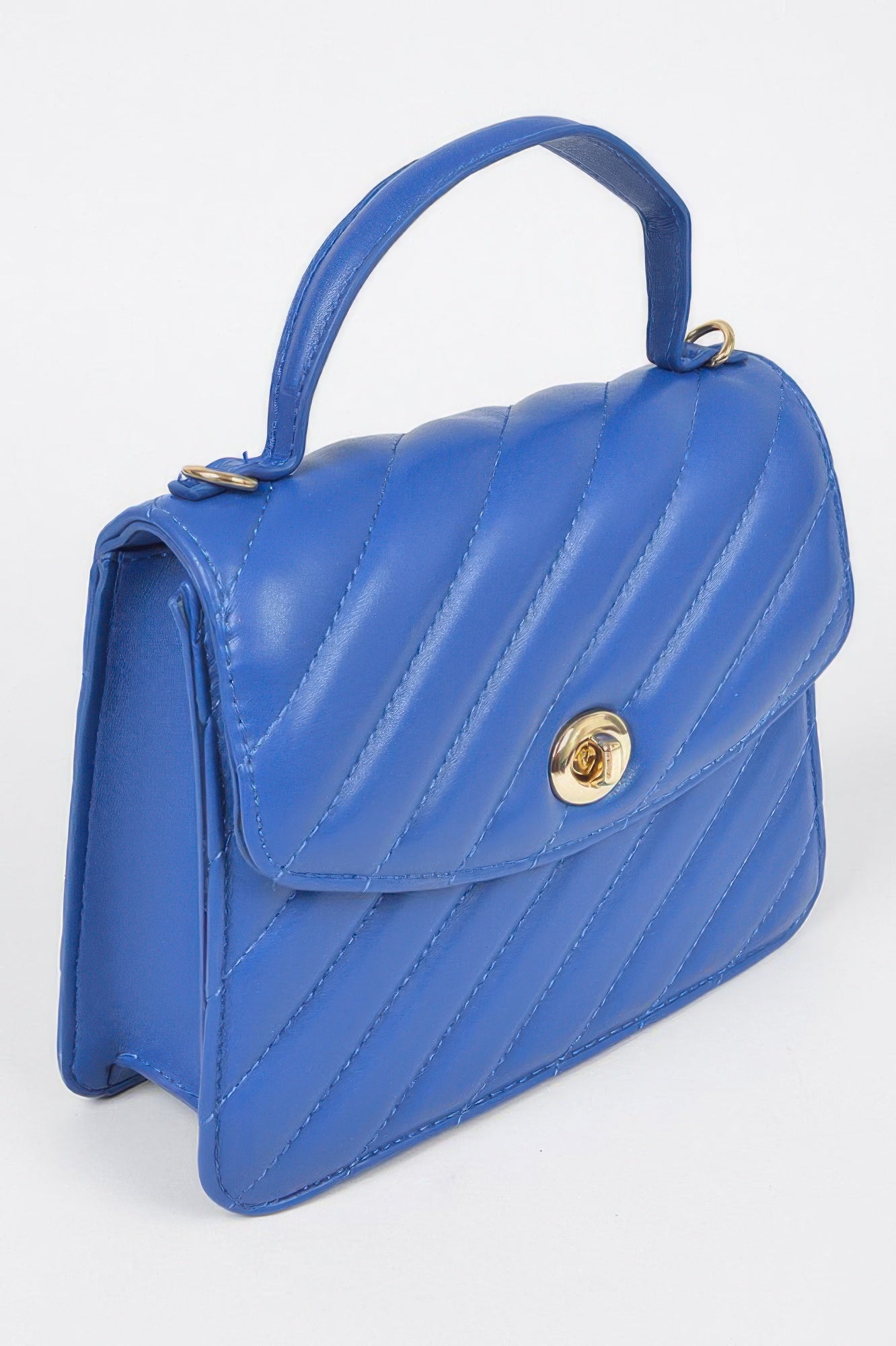 Quilted Flap Handbag with Top Handle and Chain Strap Secondary image