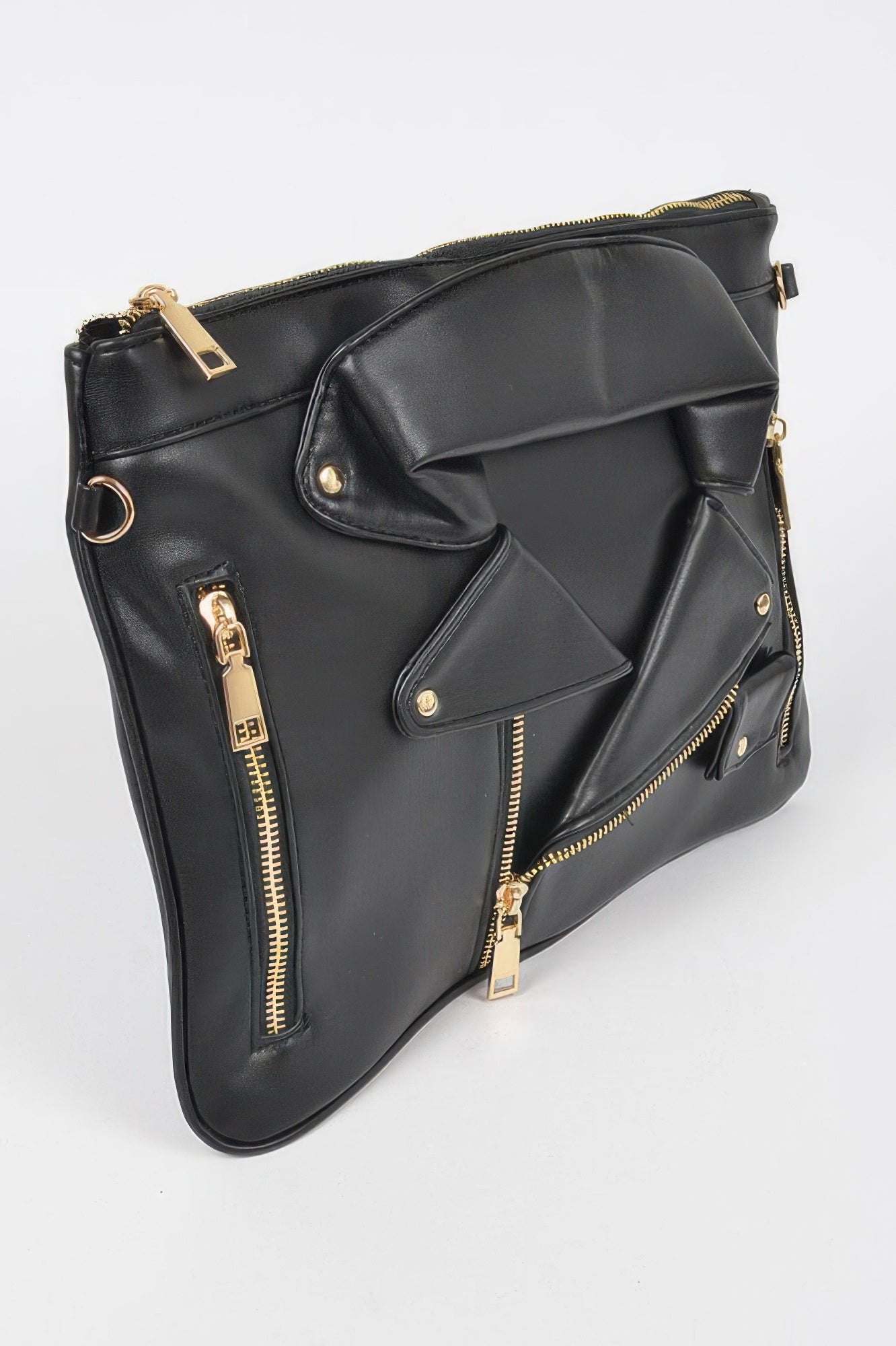 Black Faux Leather Bag with Gold-Tone Hardware Secondary image
