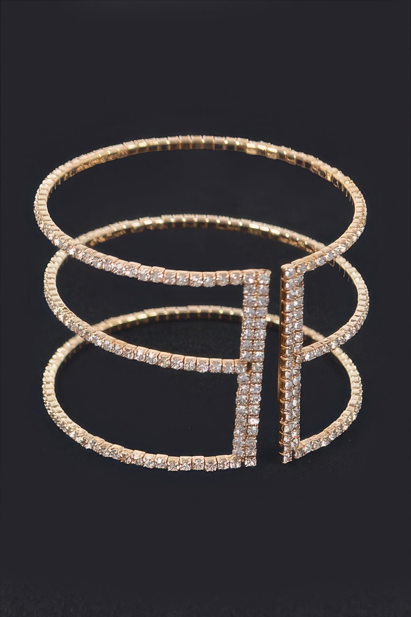 Sparkly Rhinestone Open Cuff Bracelet Secondary image