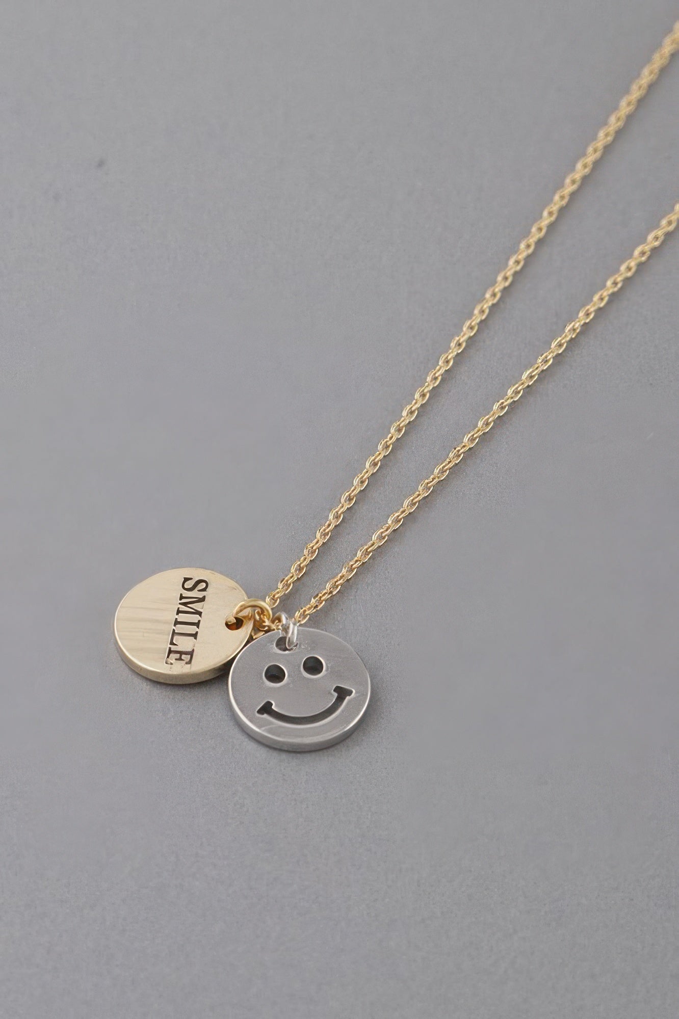 Smile Face Double Pendant Necklace Secondary image