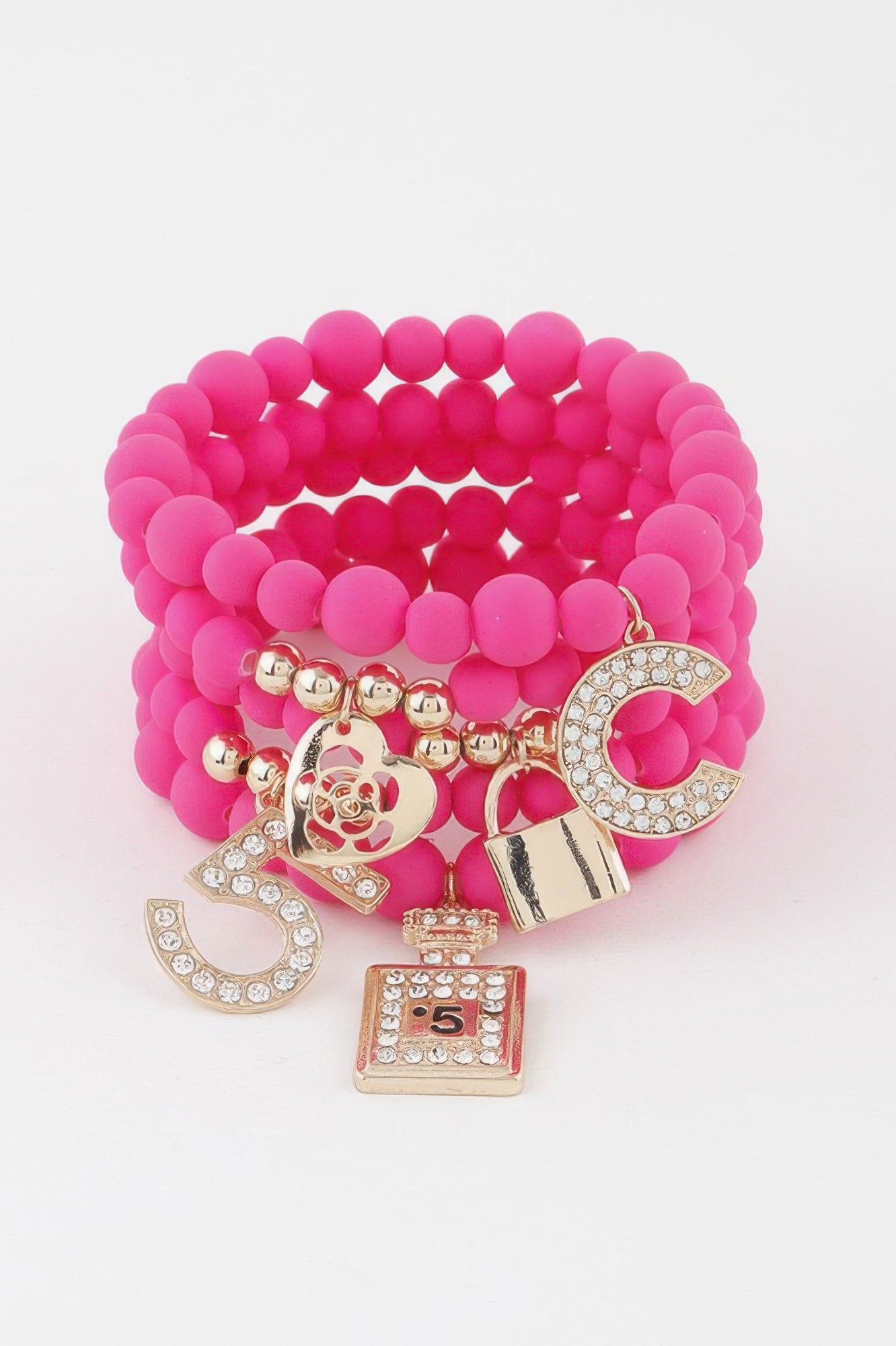 Layered Beaded Charm Bracelet Secondary image