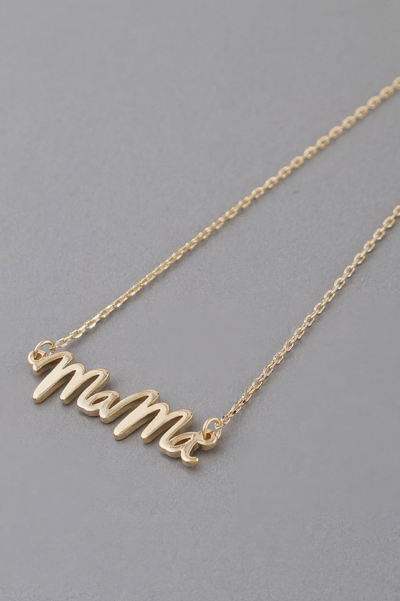 Gold Mama Script Pendant Necklace Secondary image