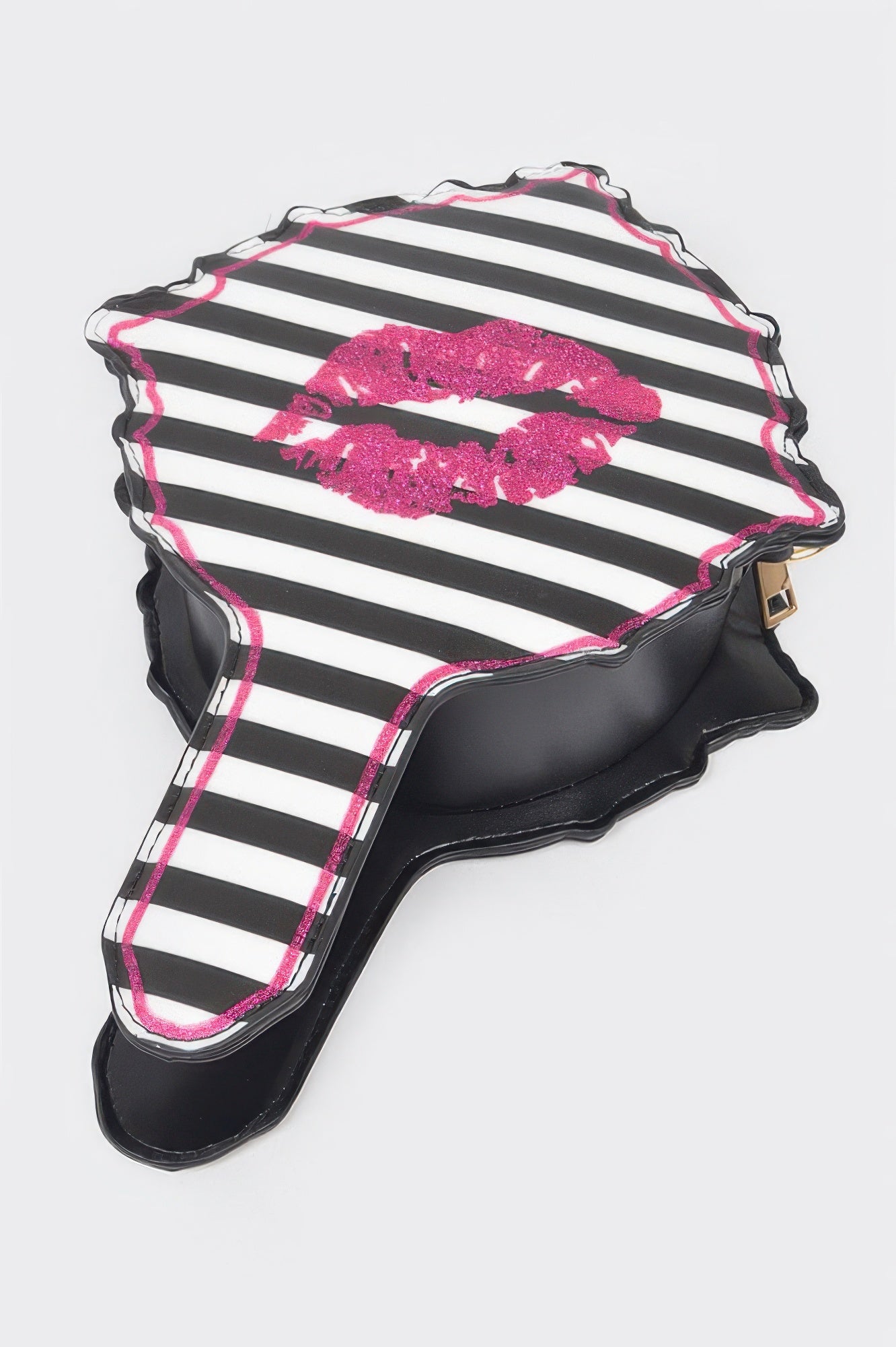 Striped Lips Hair Brush Novelty Clutch Secondary image