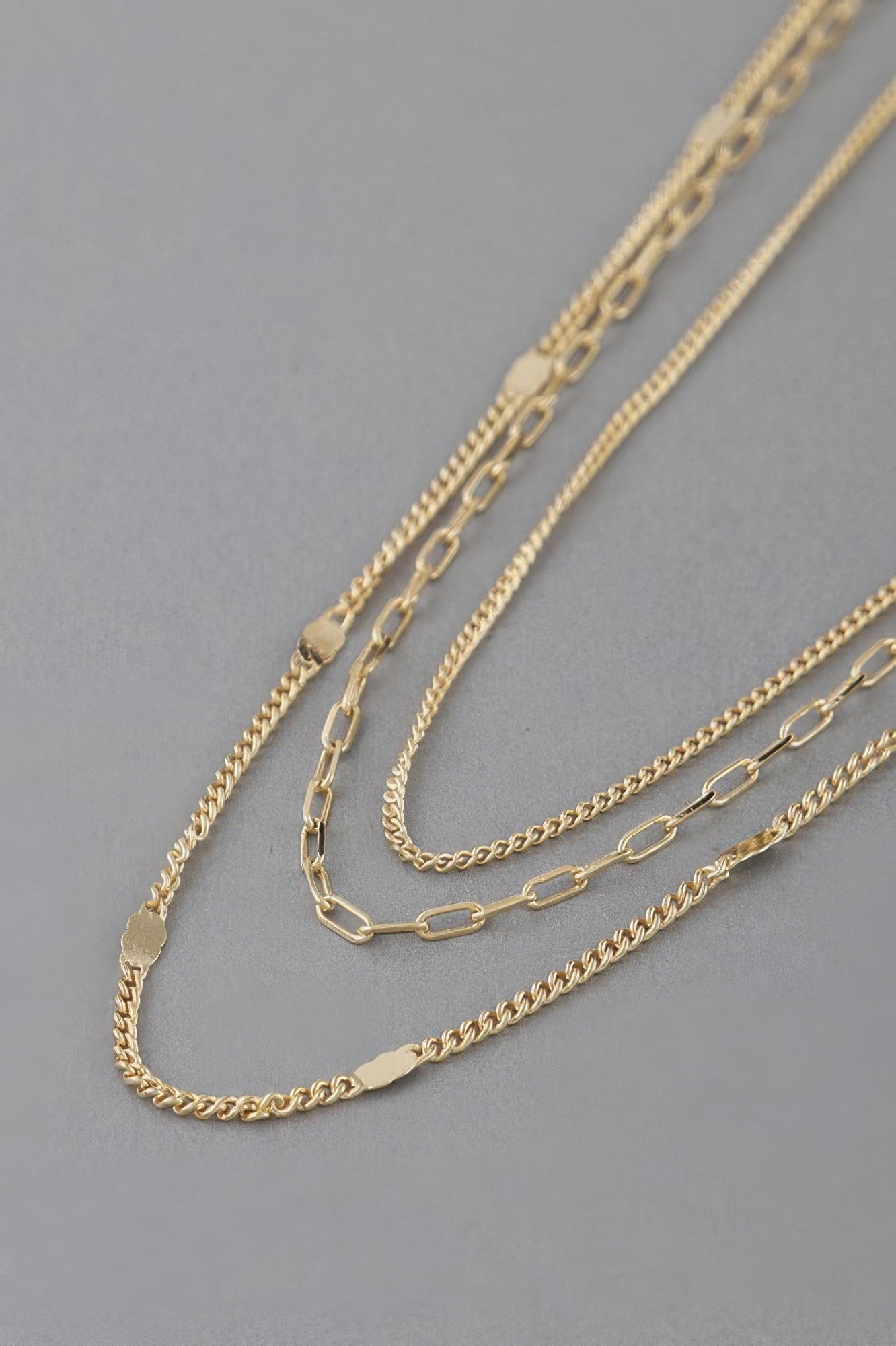 Layered Three-Chain Necklace Secondary image
