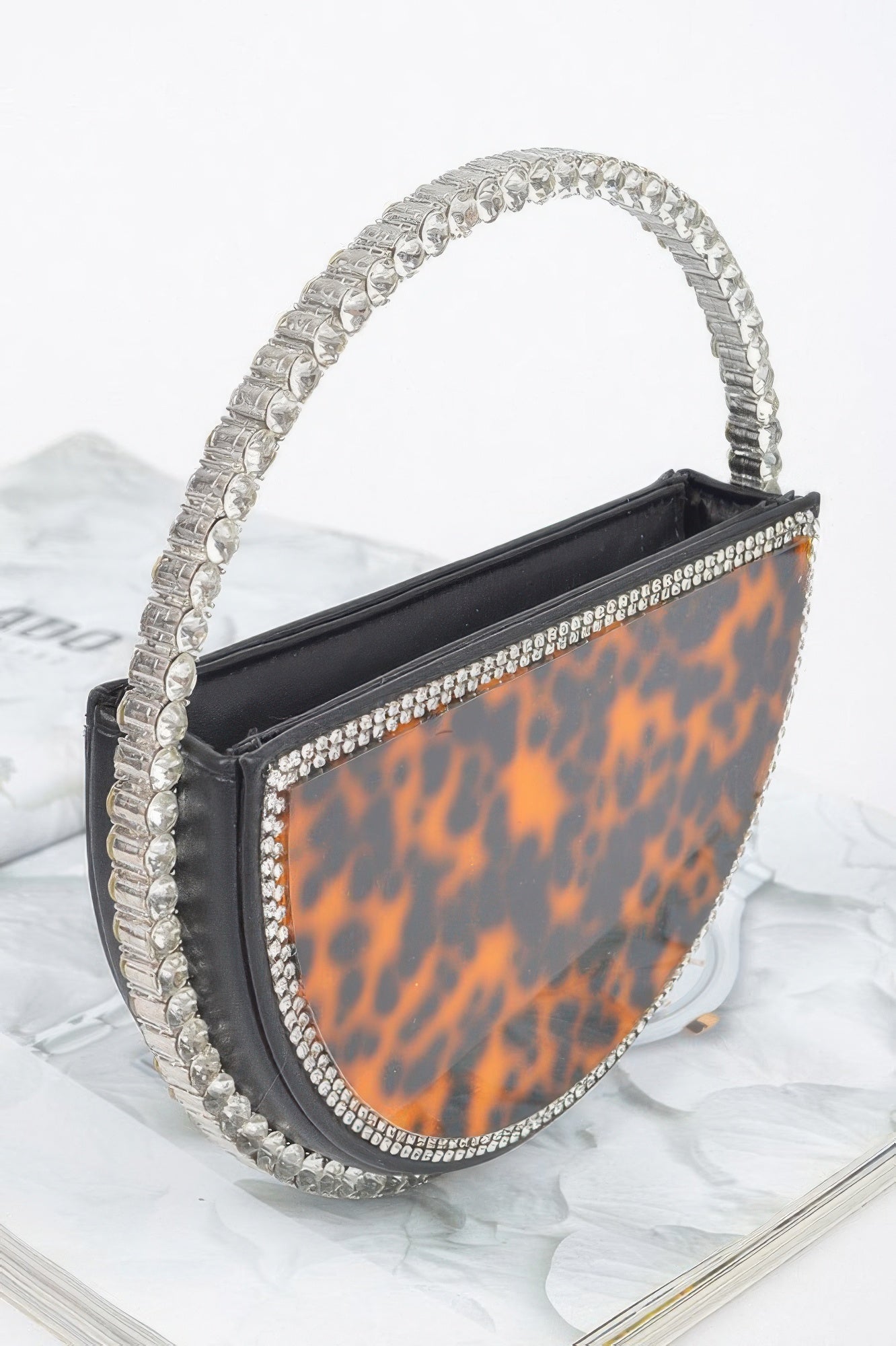 Leopard Acrylic Bag With Rhinestone Handle Secondary image