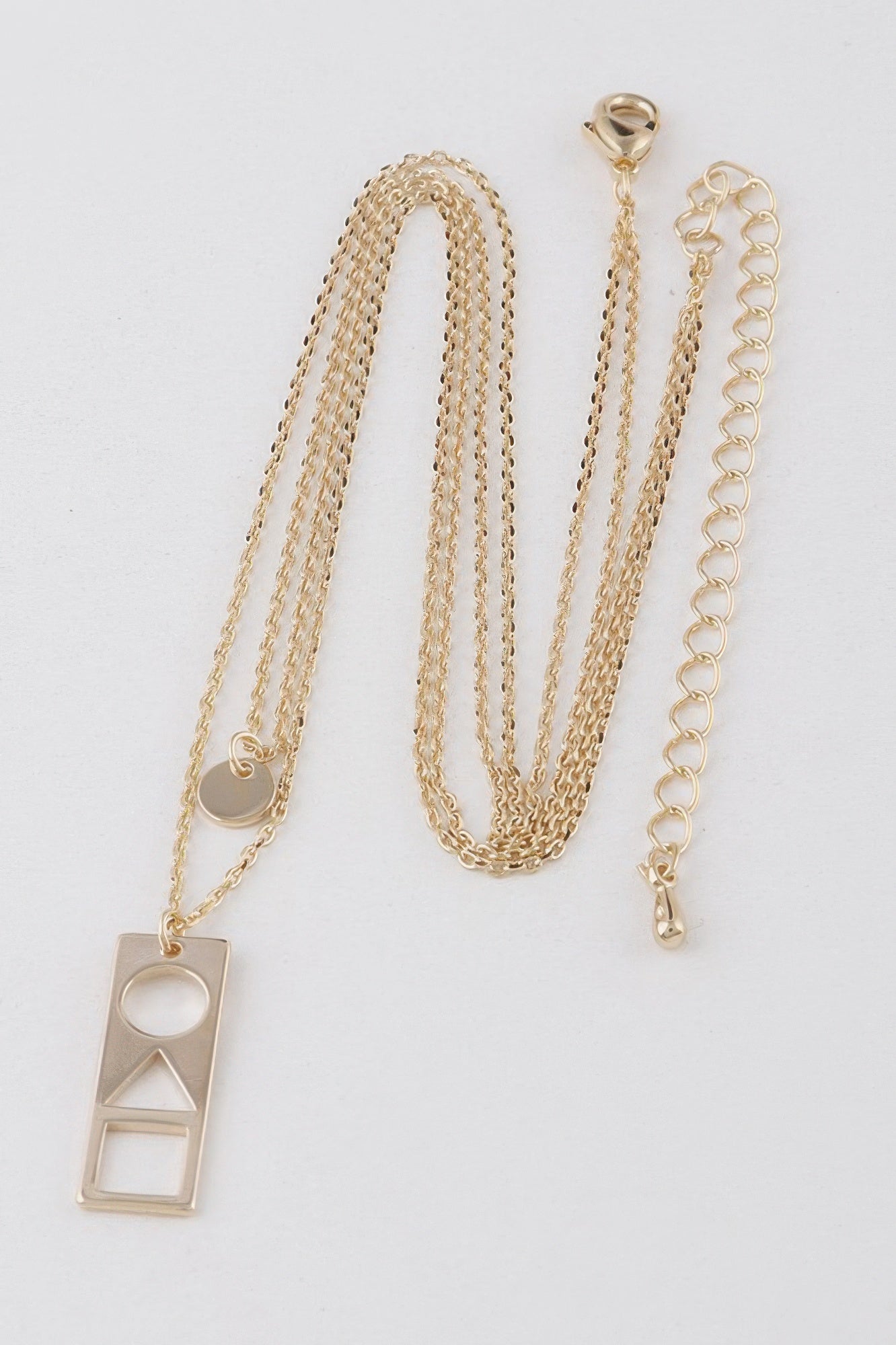 Layered Geometric Pendant Necklace Secondary image