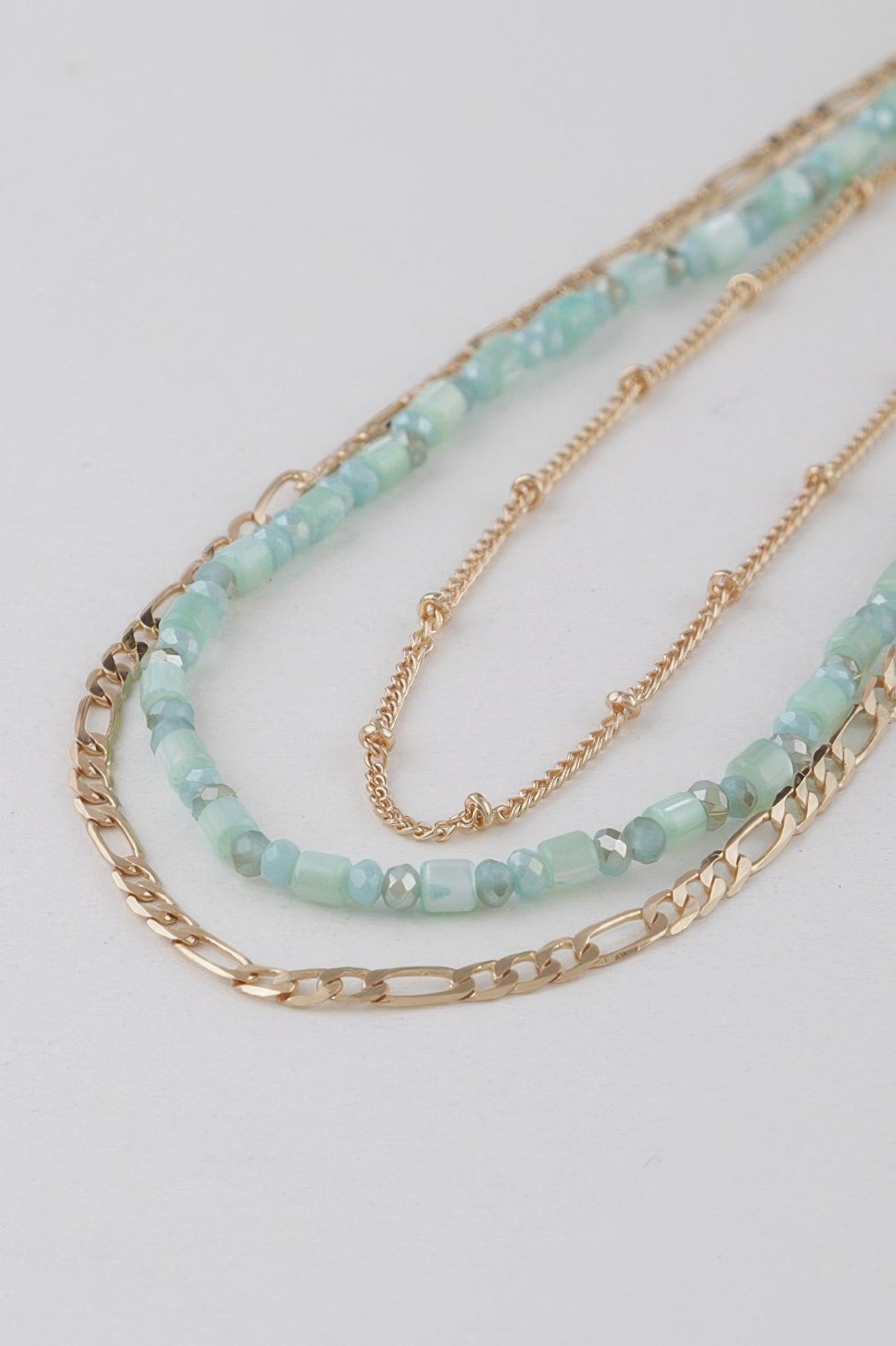 Layered Beaded Chain Necklace Secondary image