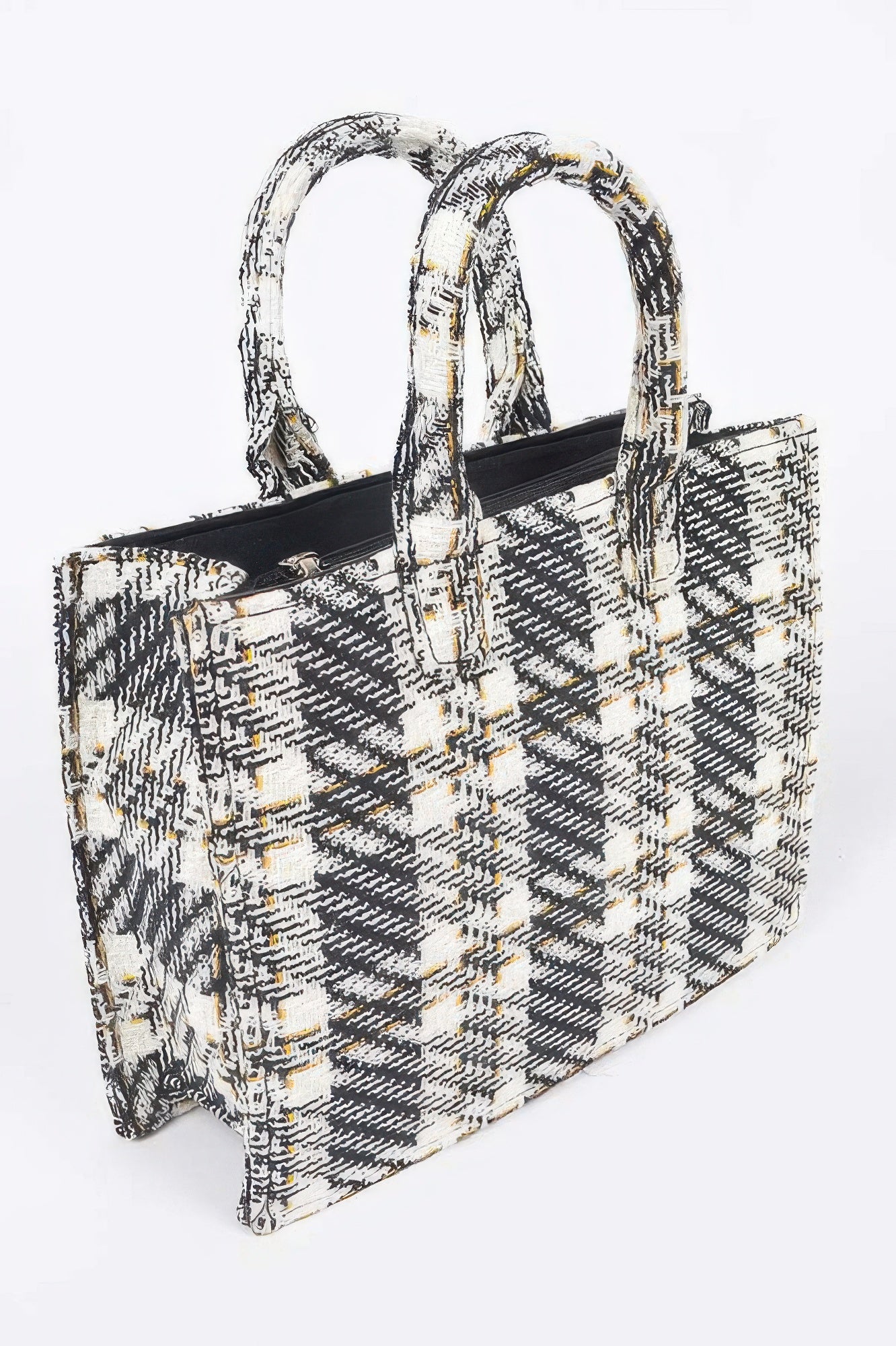 Plaid Tweed-Style Medium Tote Bag Secondary image