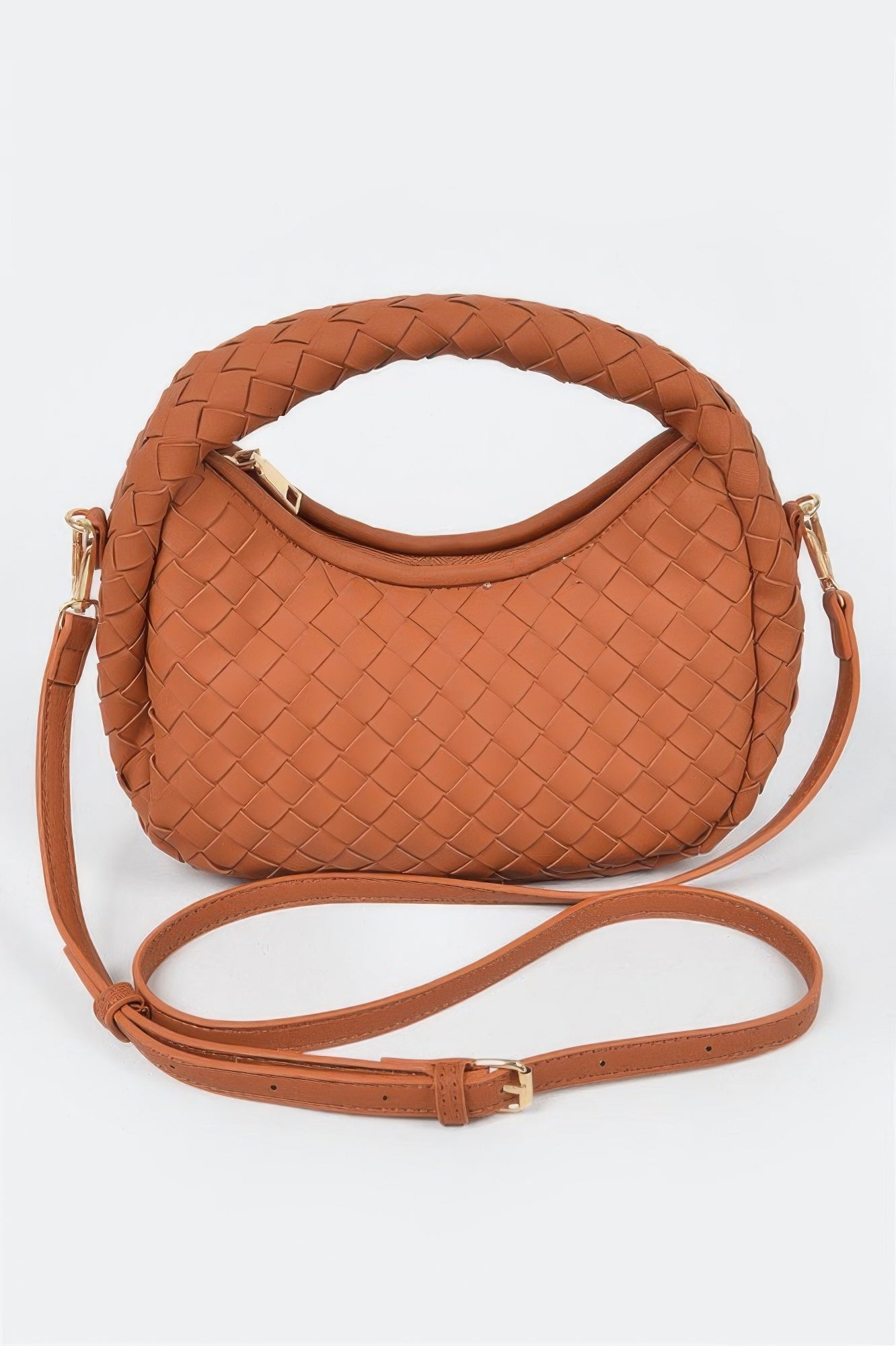 Braided Faux Leather Hobo Bag with Adjustable Strap Secondary image