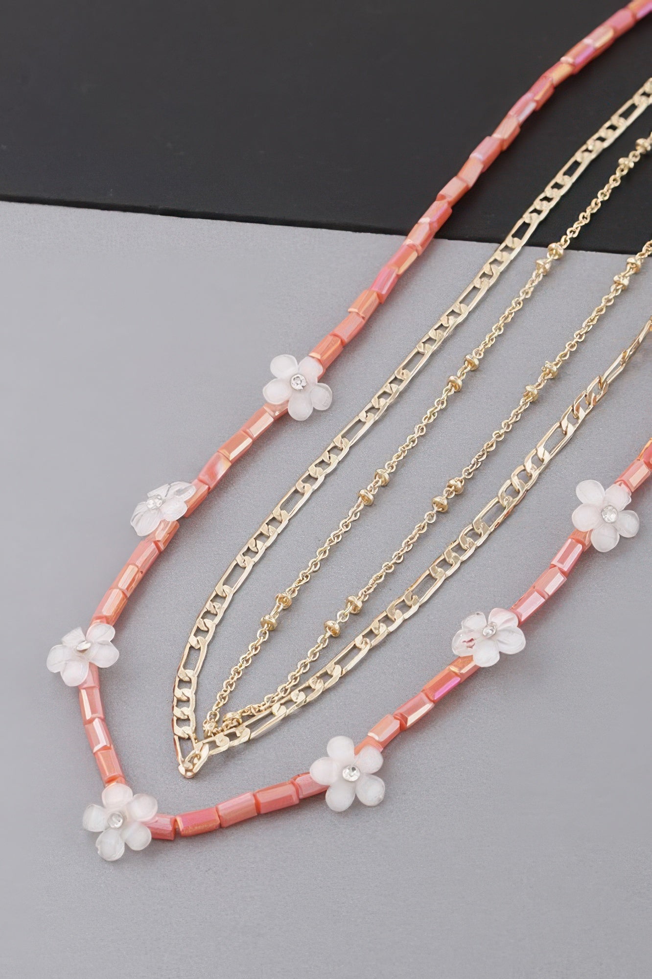 Floral Charm Layered Necklace Secondary image
