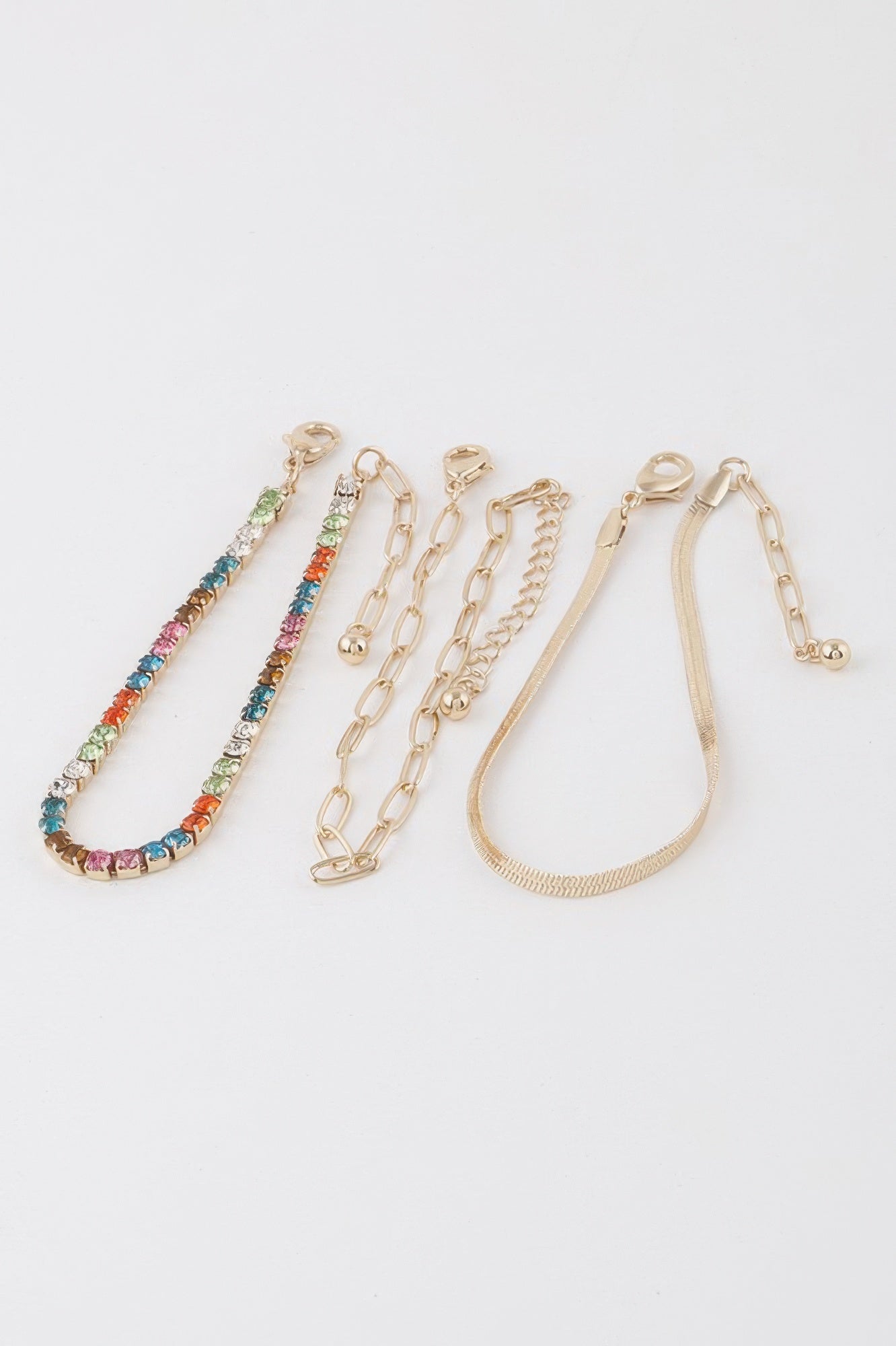Multicolor Rhinestone Chain Bracelet Secondary image