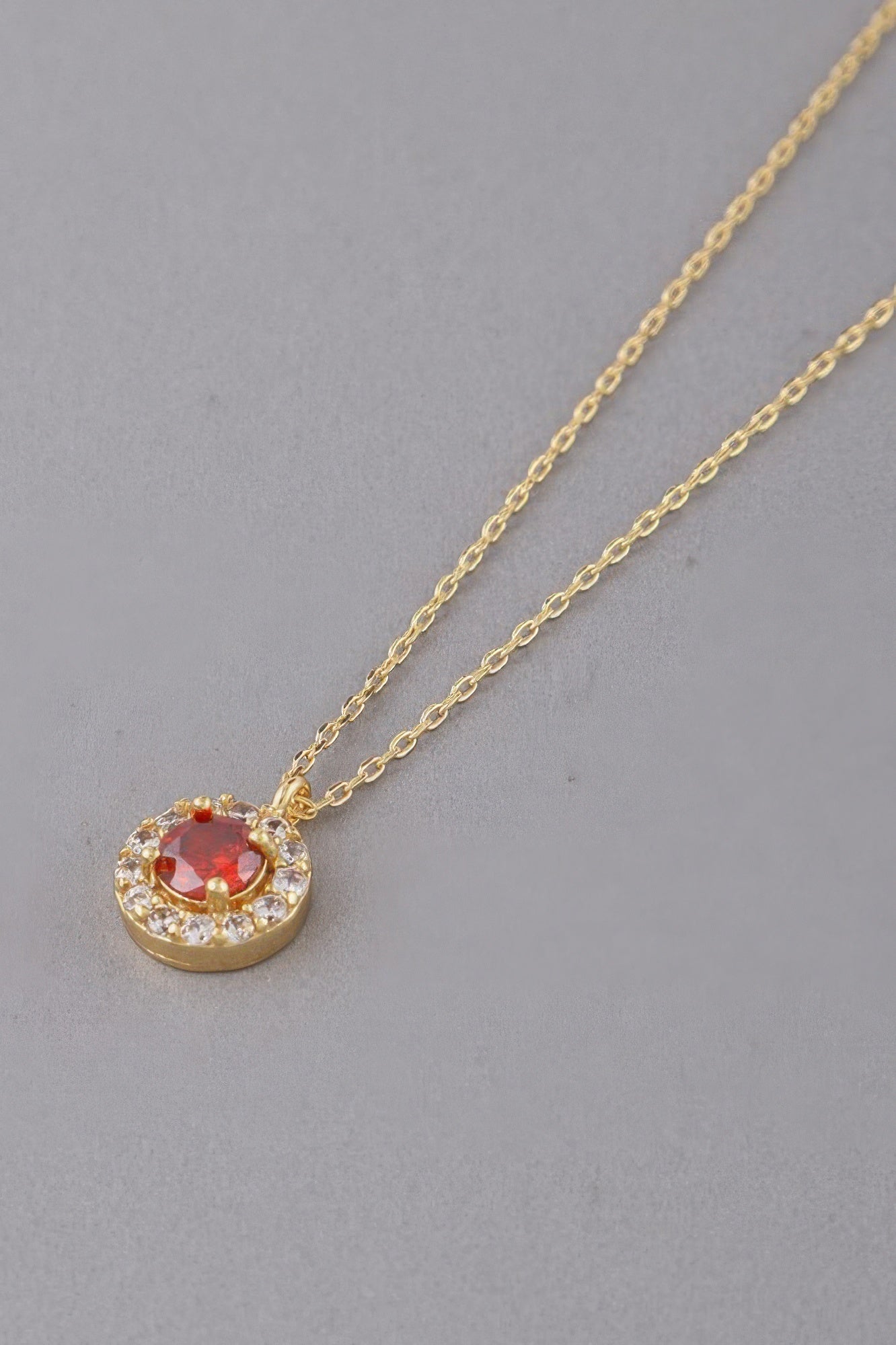 Gold Pendant Necklace with Jeweled Crystal Accents Secondary image