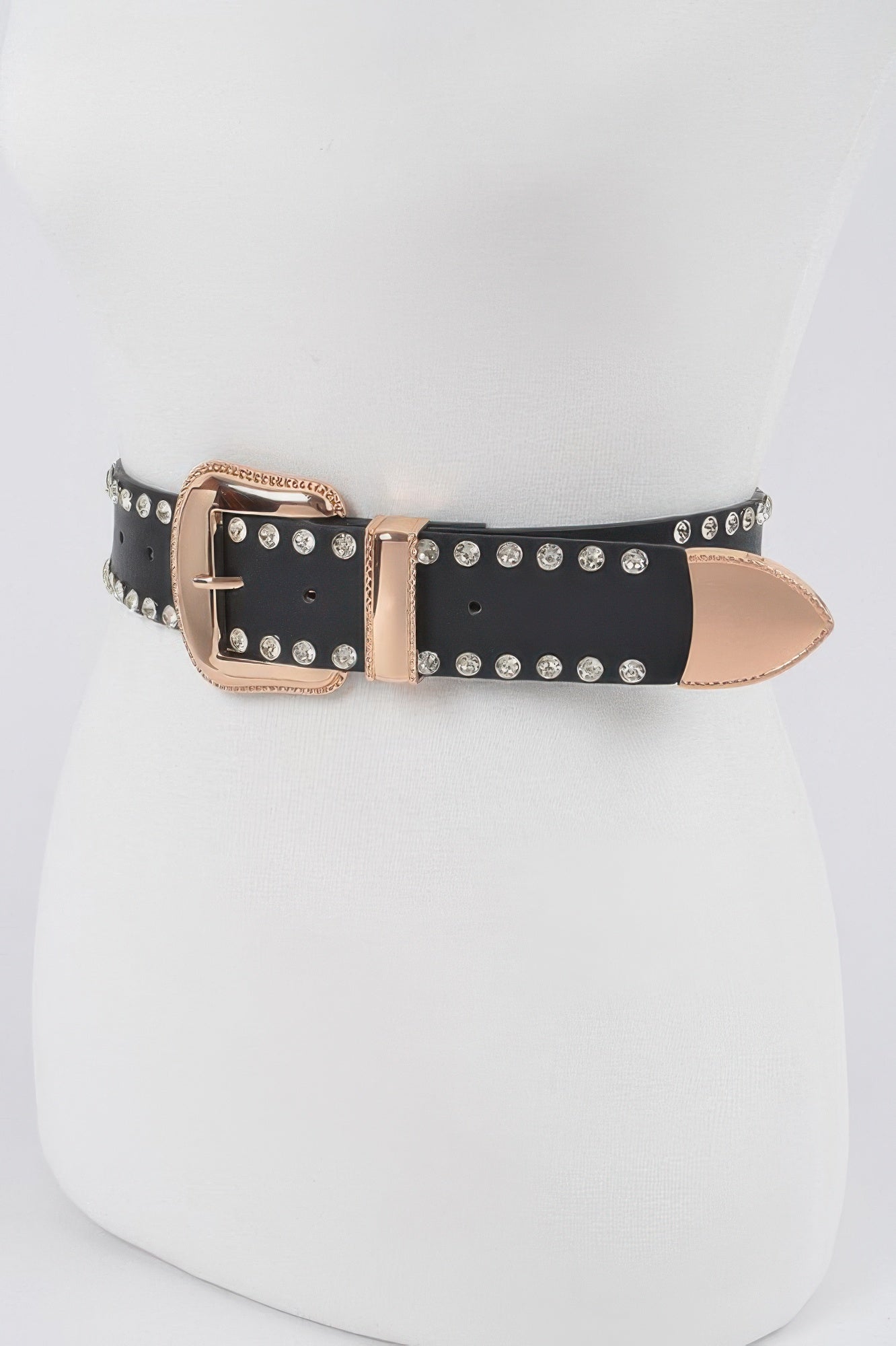 Rhinestone-Trimmed Belt with Multi-Metal Hardware Secondary image