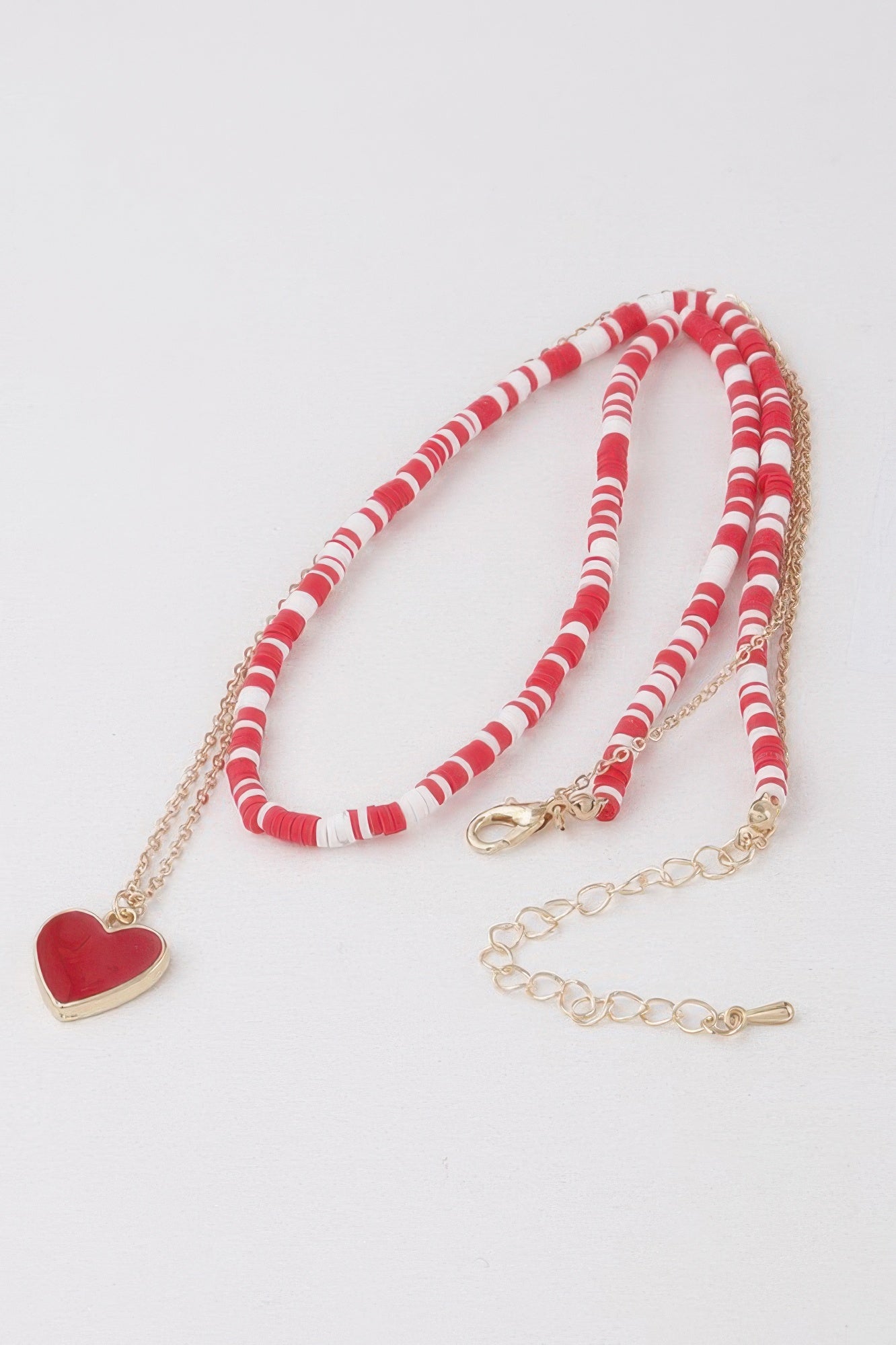 Layered Red Heart Pendant Necklace Secondary image