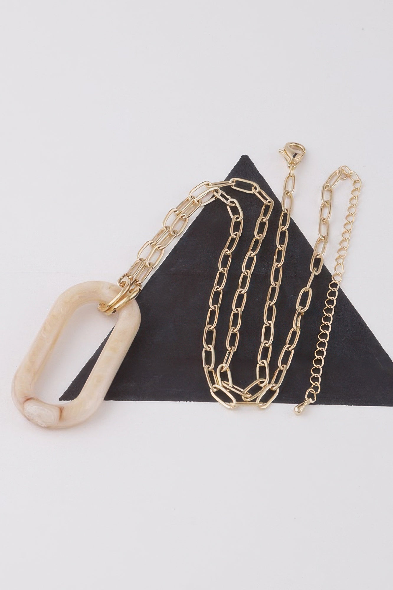 Open Pendant Necklace in Gold Ivory or Gold Blue Secondary image