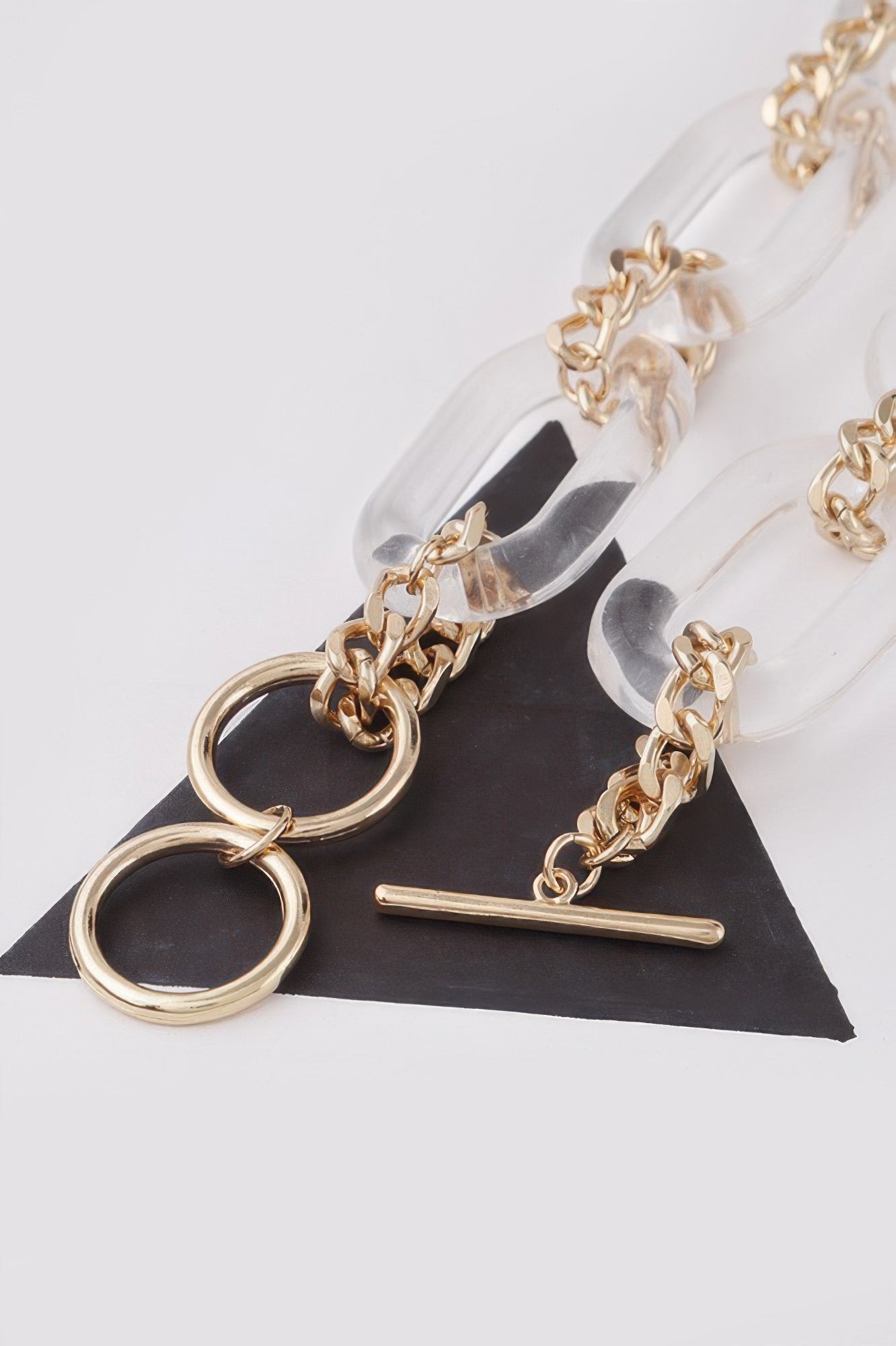 Gold and Clear Link Chain Necklace Secondary image